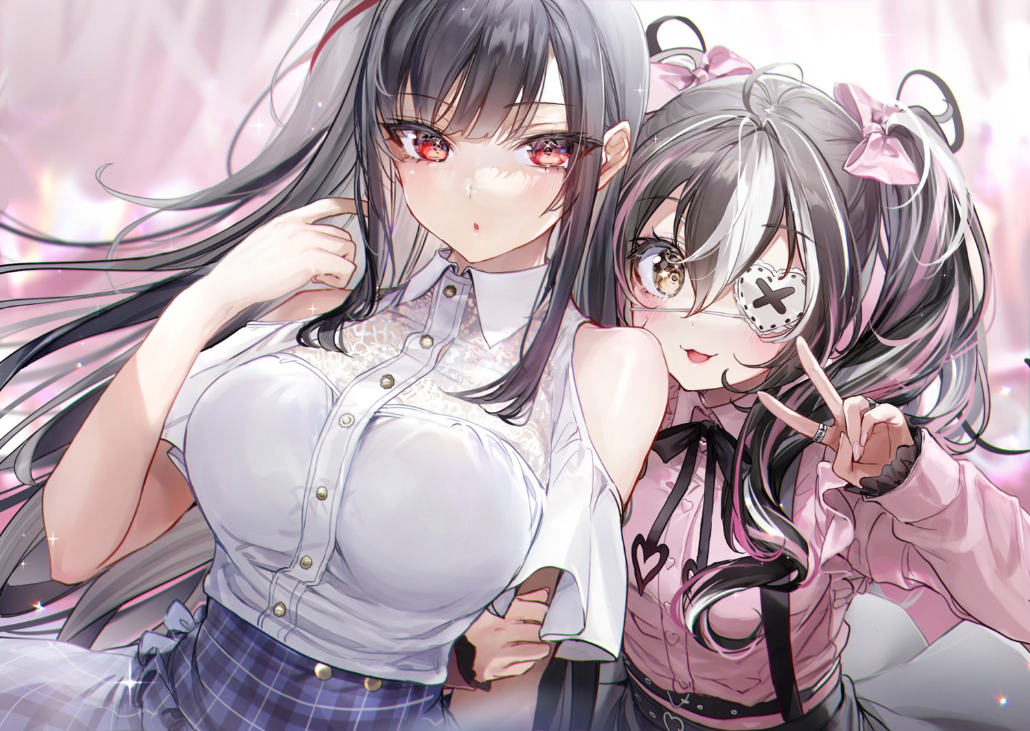 eyepatch, natsunagi_nagisa, nekometaru, saikawa_yui, see_through, tantei_wa_mou_shindeiru.