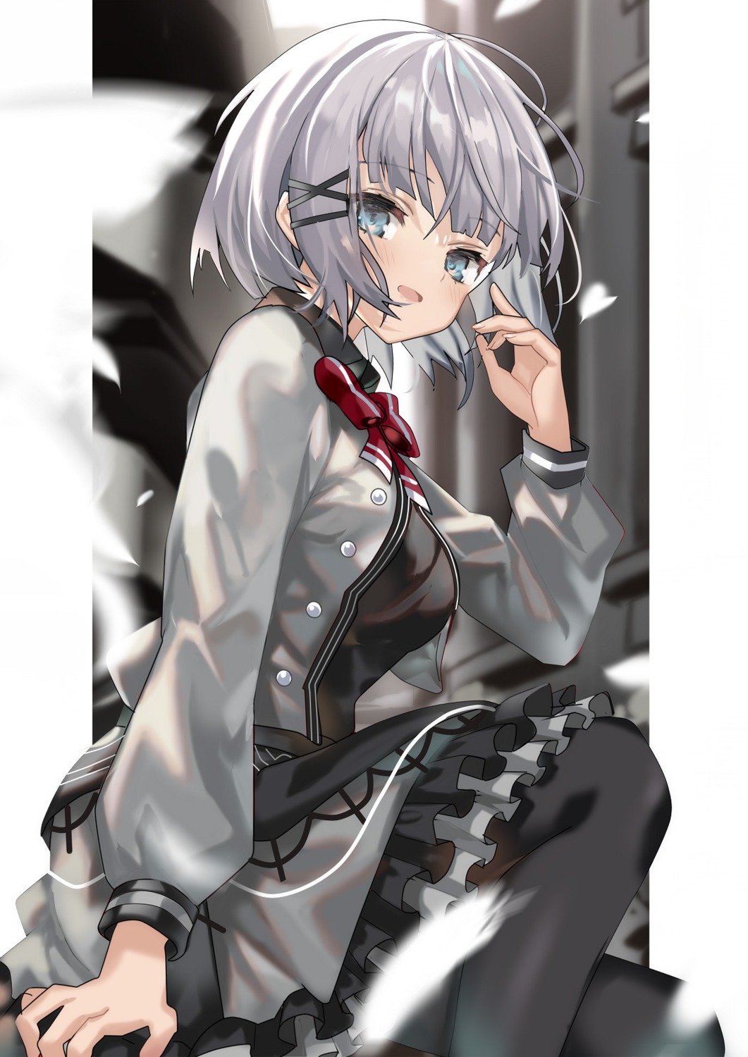 dress, pantyhose, shino_(eefy), siesta_(tanmoshi), skirt_lift, tantei_wa_mou_shindeiru.