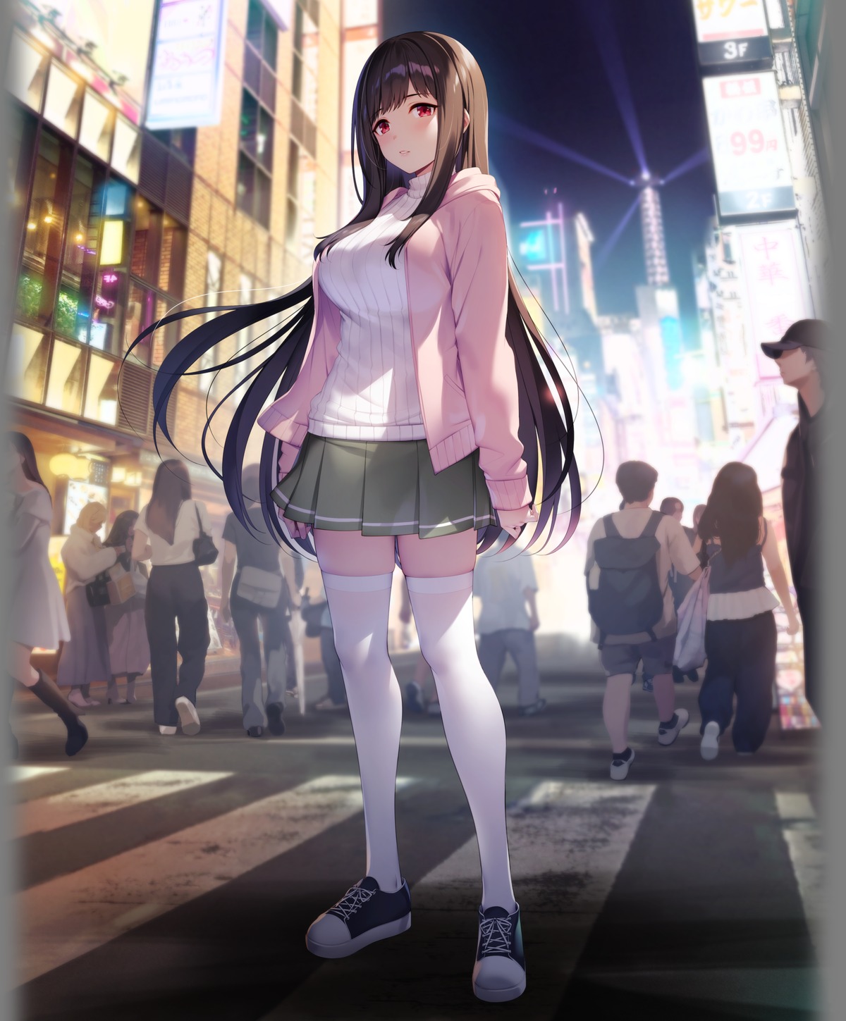 cropped, go-1, silky's_plus, sweater, thighhighs, transparent_png