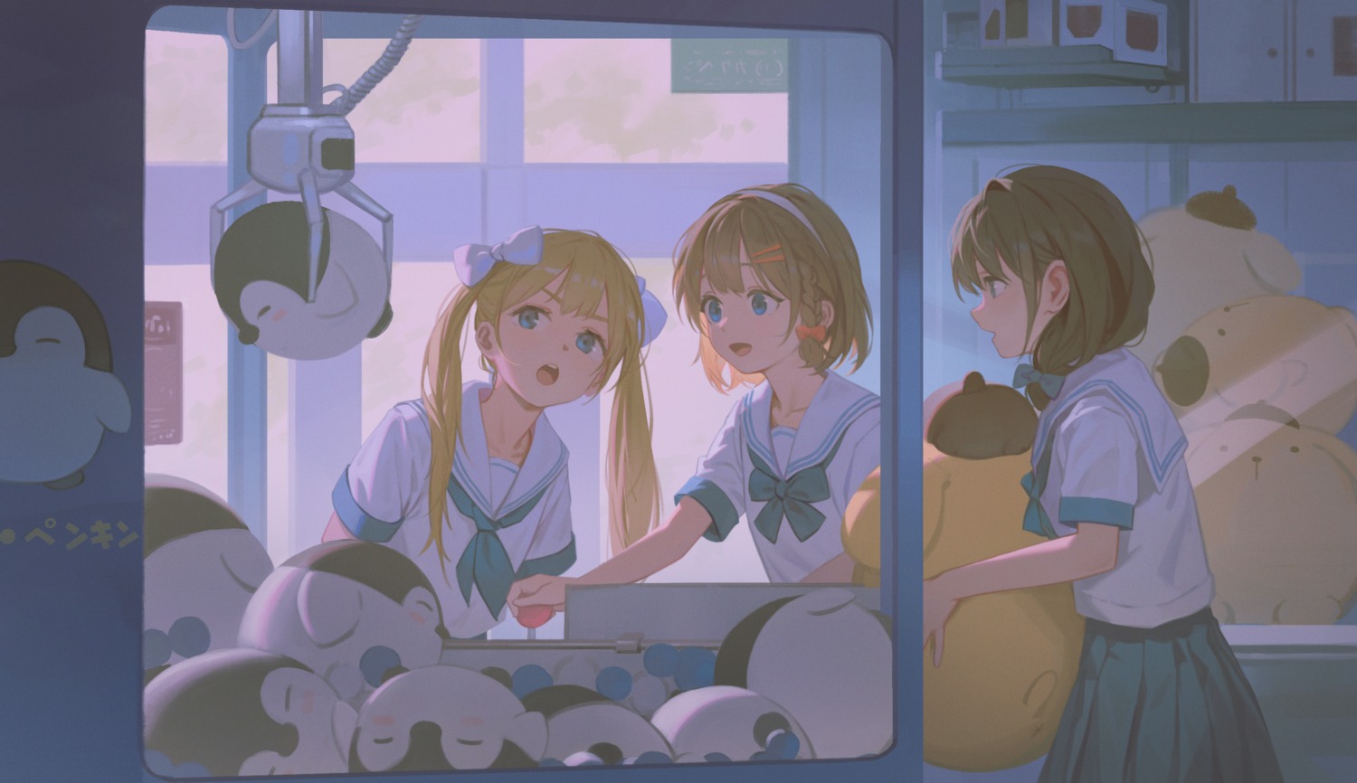 hyxifeng, penguin, pompompurin, sanrio, seifuku
