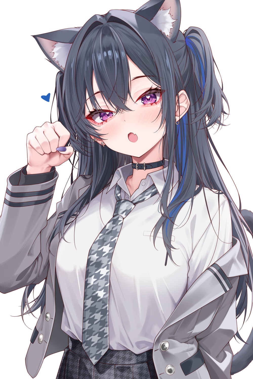 amaki_daisuke, animal_ears, ichinose_uruha, lupinus_virtual_games, nekomimi, seifuku, tail, vspo!