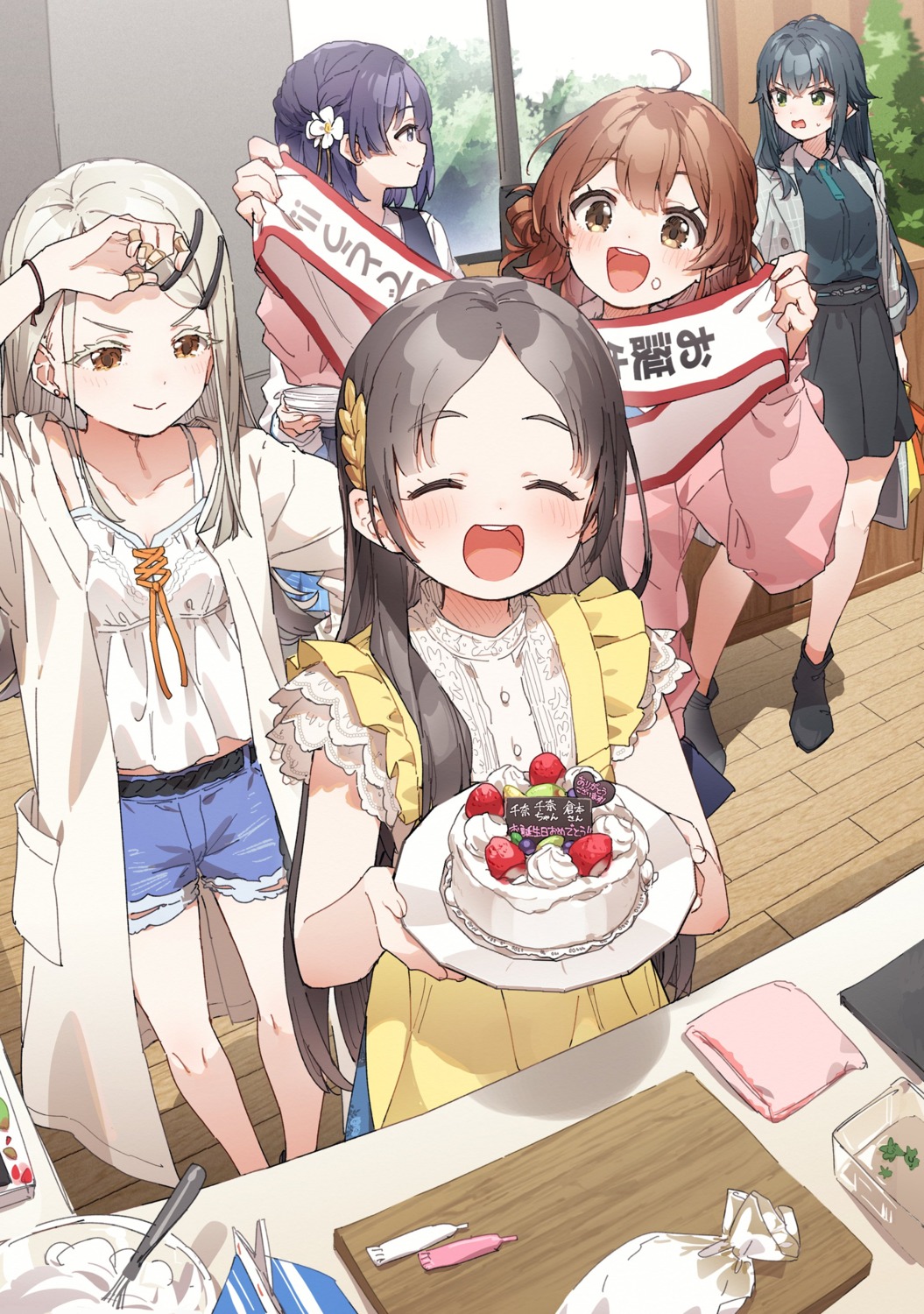 cream, gakuen_idolm@ster, hanami_ume, hataya_misuzu, kuramoto_china, kusaka_shi, seifuku, shinosawa_hiro