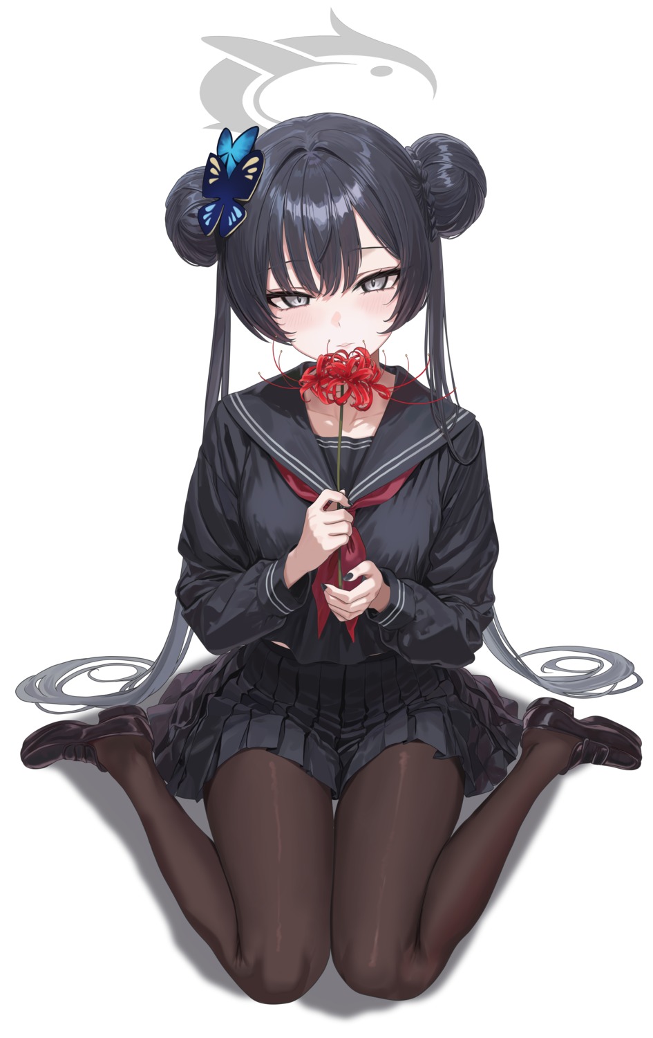 blue_archive, halo, hidis, pantyhose, ryuuge_kisaki, seifuku