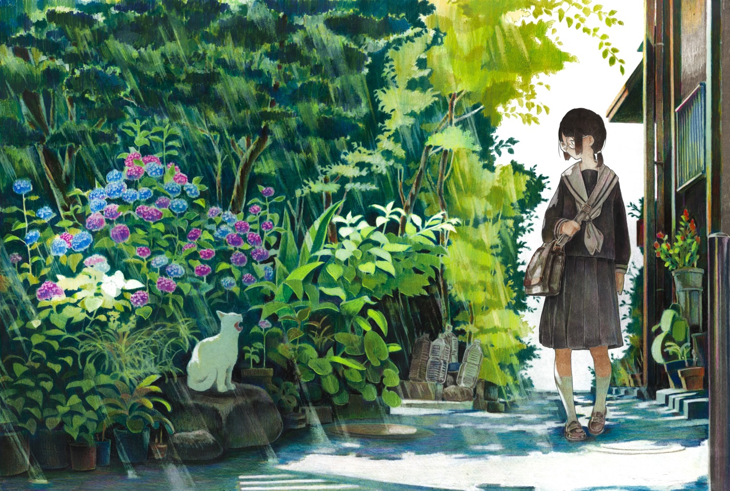 landscape, megane, neko, nekojarashi_(yuuga), seifuku