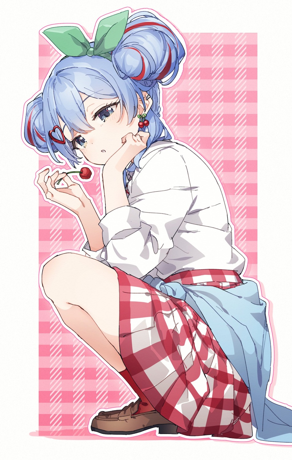 cherry_pop_(vocaloid), hatsune_miku, kusaka_shi, seifuku, skirt_lift, sweater, vocaloid