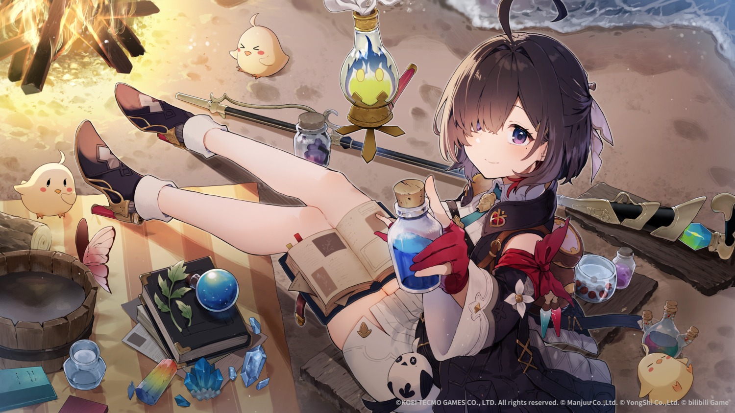 atelier, atelier_yumia, azur_lane, crossover, flammi, gun, heels, ikeuchi_tanuma