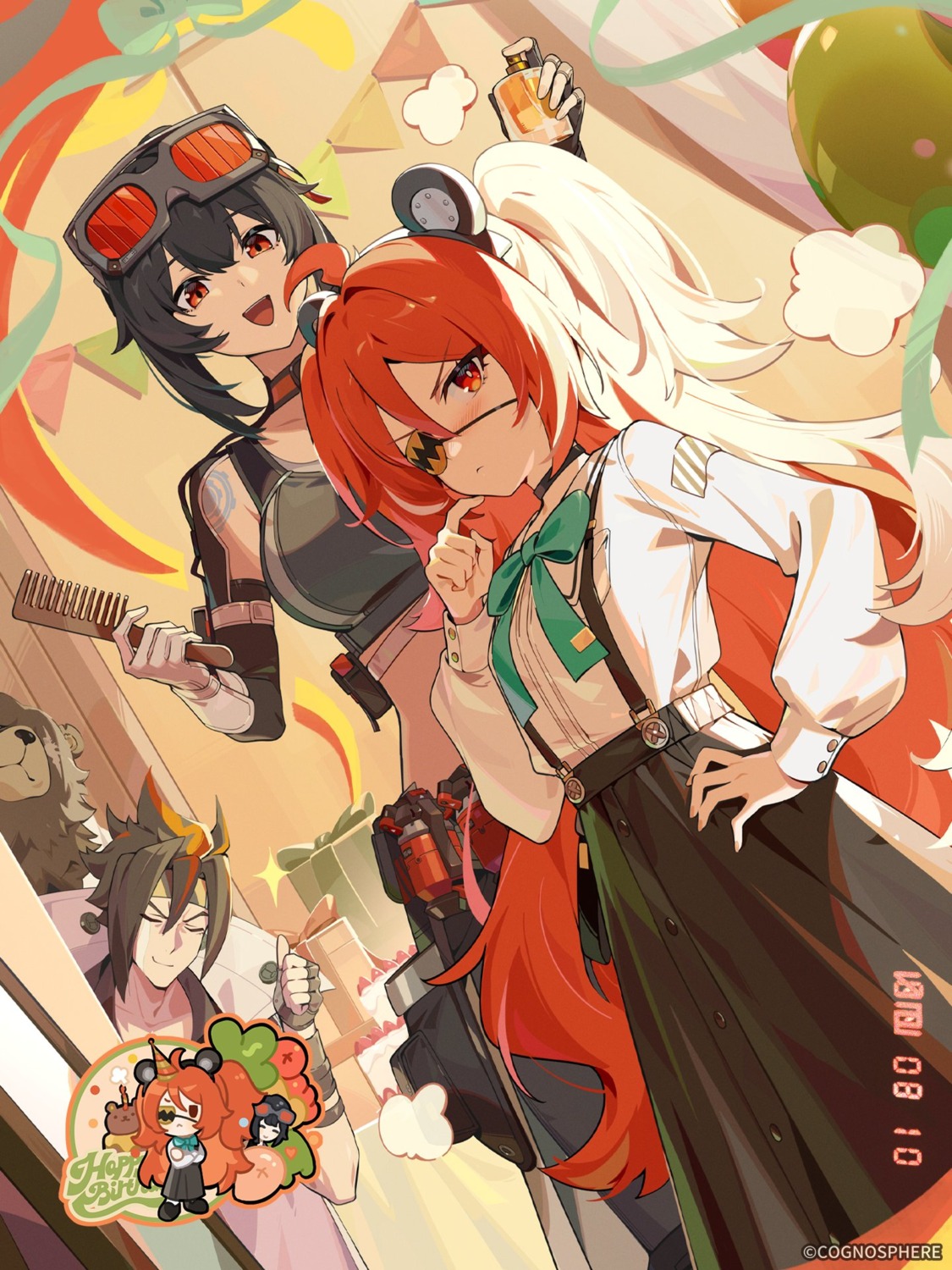 animal_ears, chibi, eyepatch, grace_howard, koleda_belobog, tagme, tattoo, zenless_zone_zero