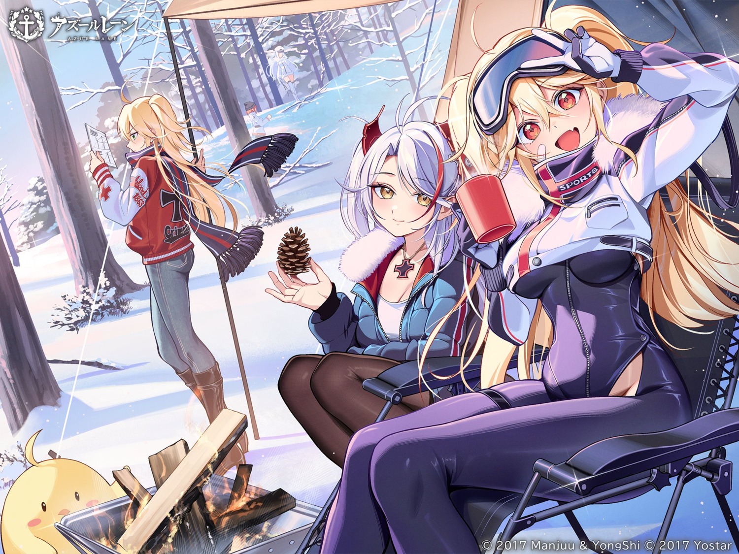 admiral_hipper_(azur_lane), azur_lane, bandaid, bluecher_(azur_lane), bodysuit, cleavage, garter, heels, manjuu_(azur_lane), pantyhose, prinz_eugen_(azur_lane), tagme, thighhighs