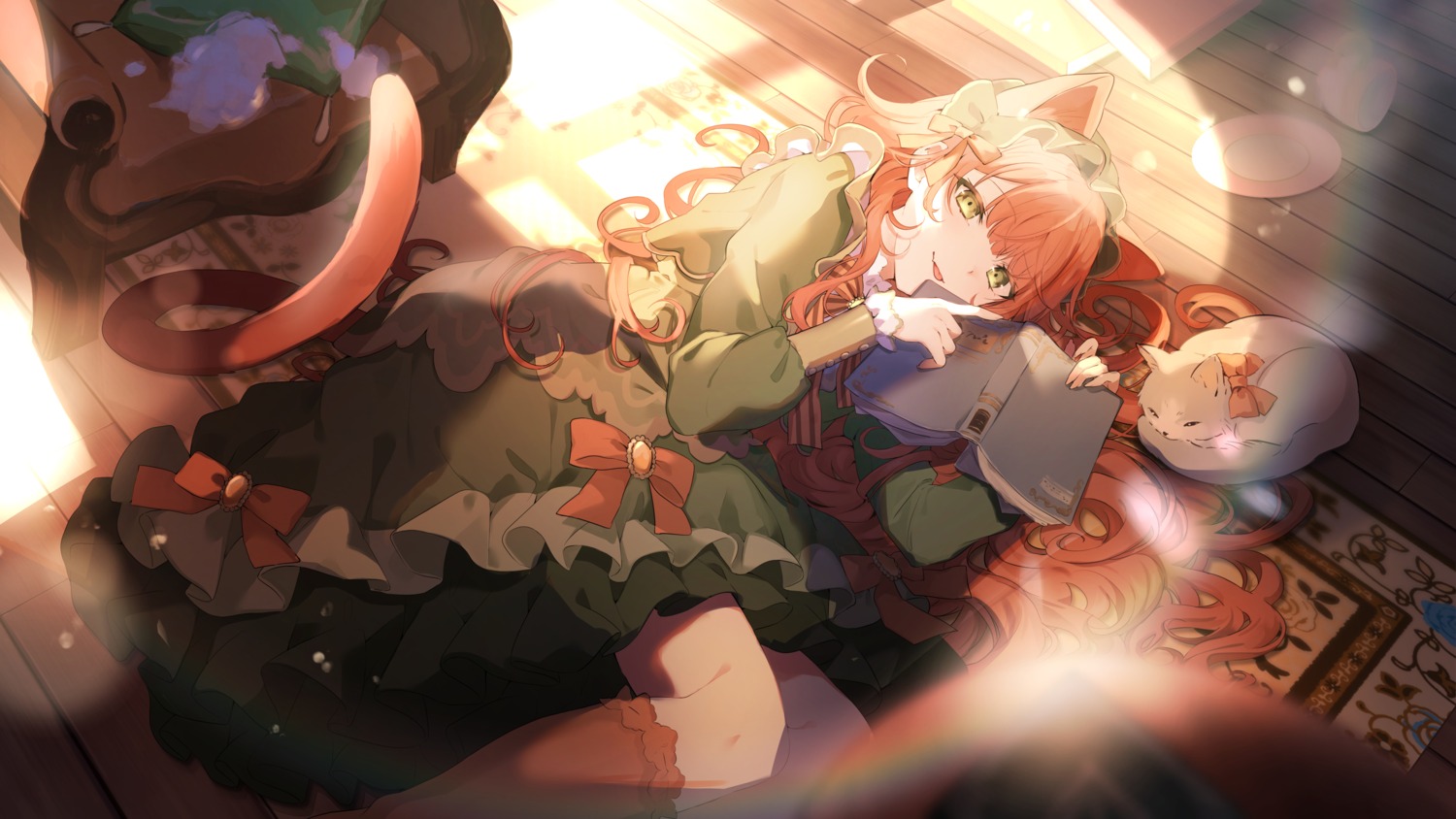 animal_ears, dress, jiu_(jiwoo_owo9), neko, nekomimi, tail