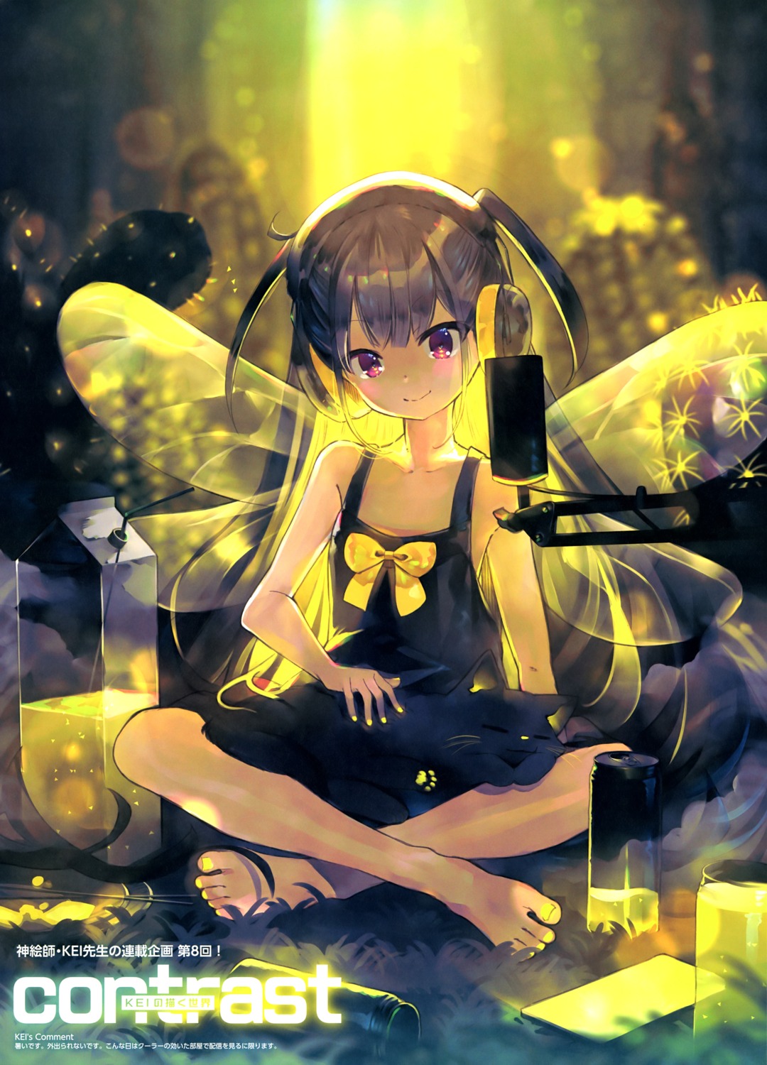 dress, fairy, headphones, kei, neko, wings