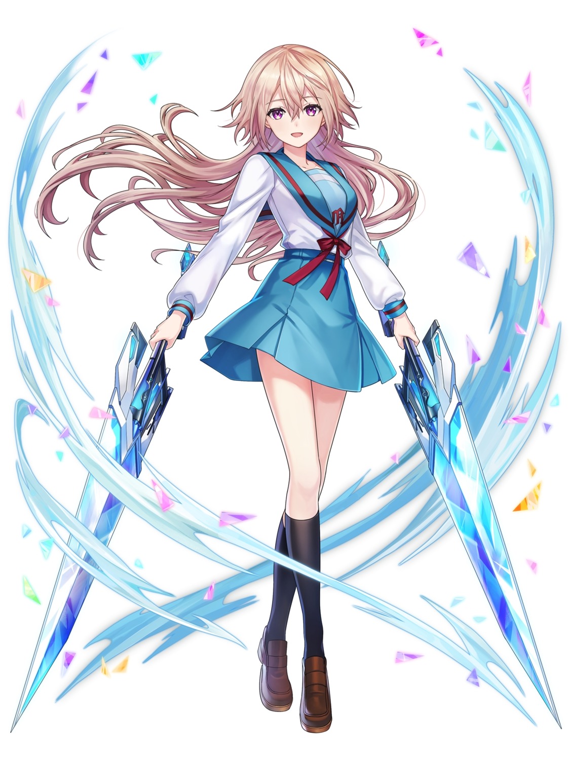 any_(mahou_tsukai_to_kuroneko_no_wiz), cosplay, mahou_tsukai_to_kuroneko_no_wiz, seifuku, suzumiya_haruhi_no_yuuutsu, sword, tagme