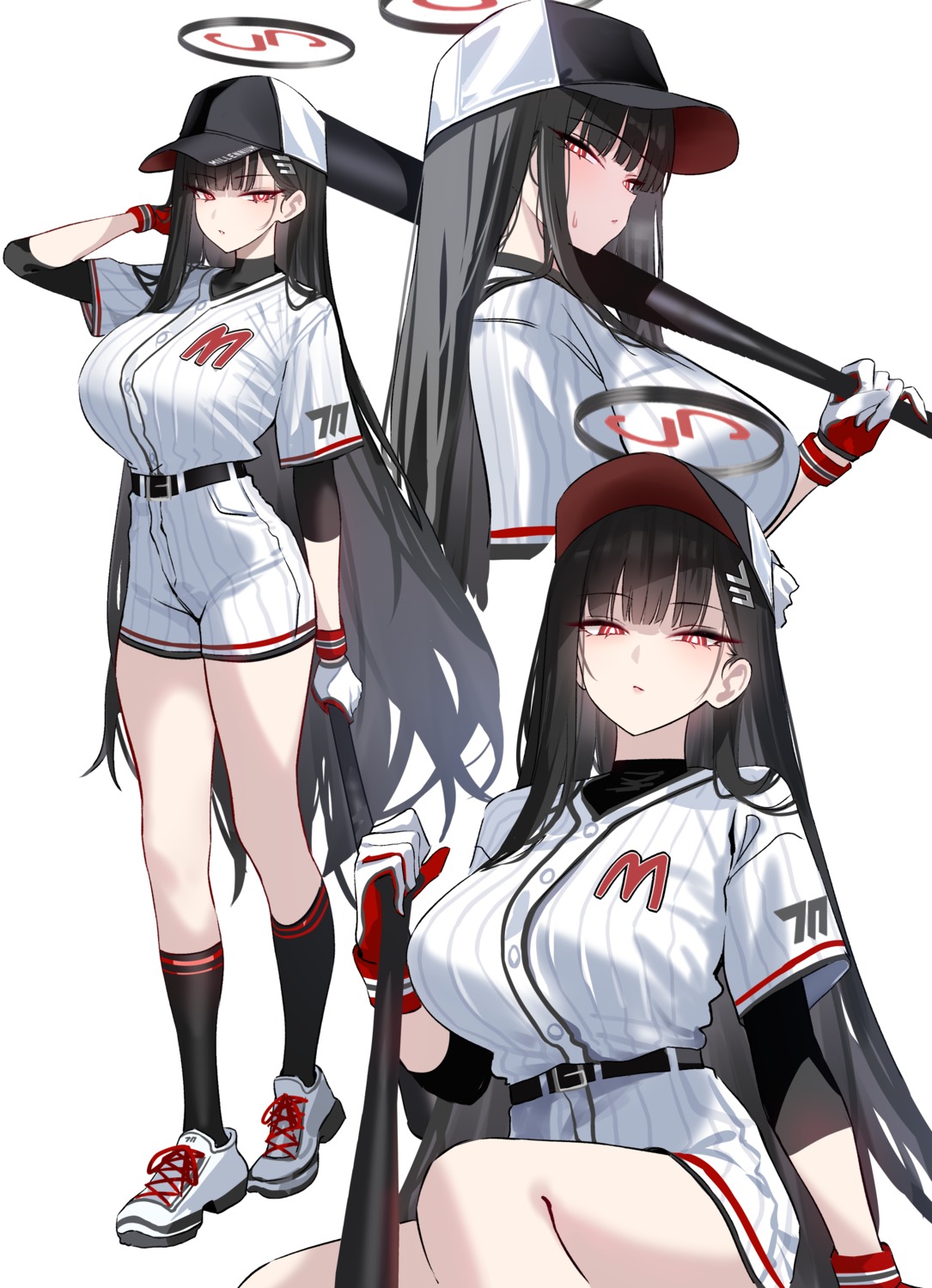 baseball, blue_archive, halo, shigure, tsukatsuki_rio