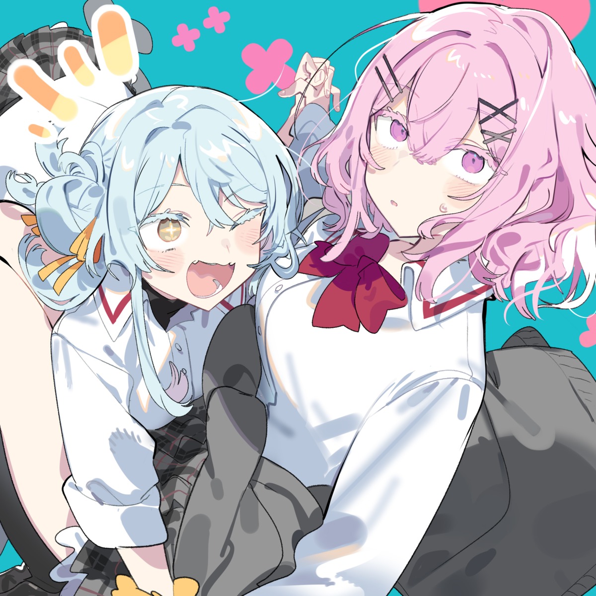 amaori_renako, karei, koyanagi_kaho, seifuku, sweater, watashi_ga_koibito_ni_nareru_wake_nai_jan_muri_muri!_(※muri_ja_nakatta!?), yuri