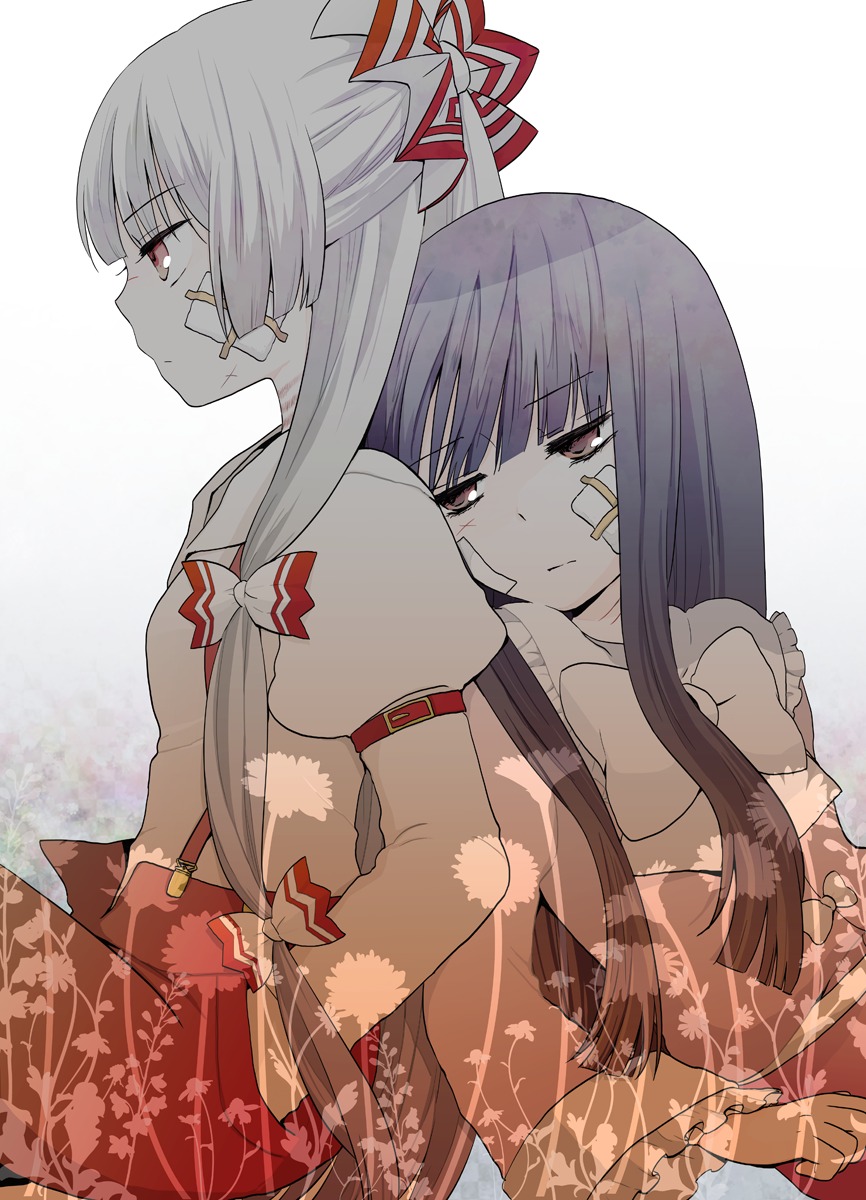fujiwara_no_mokou, houraisan_kaguya, okome_(ricecandy), satou_memeko, touhou
