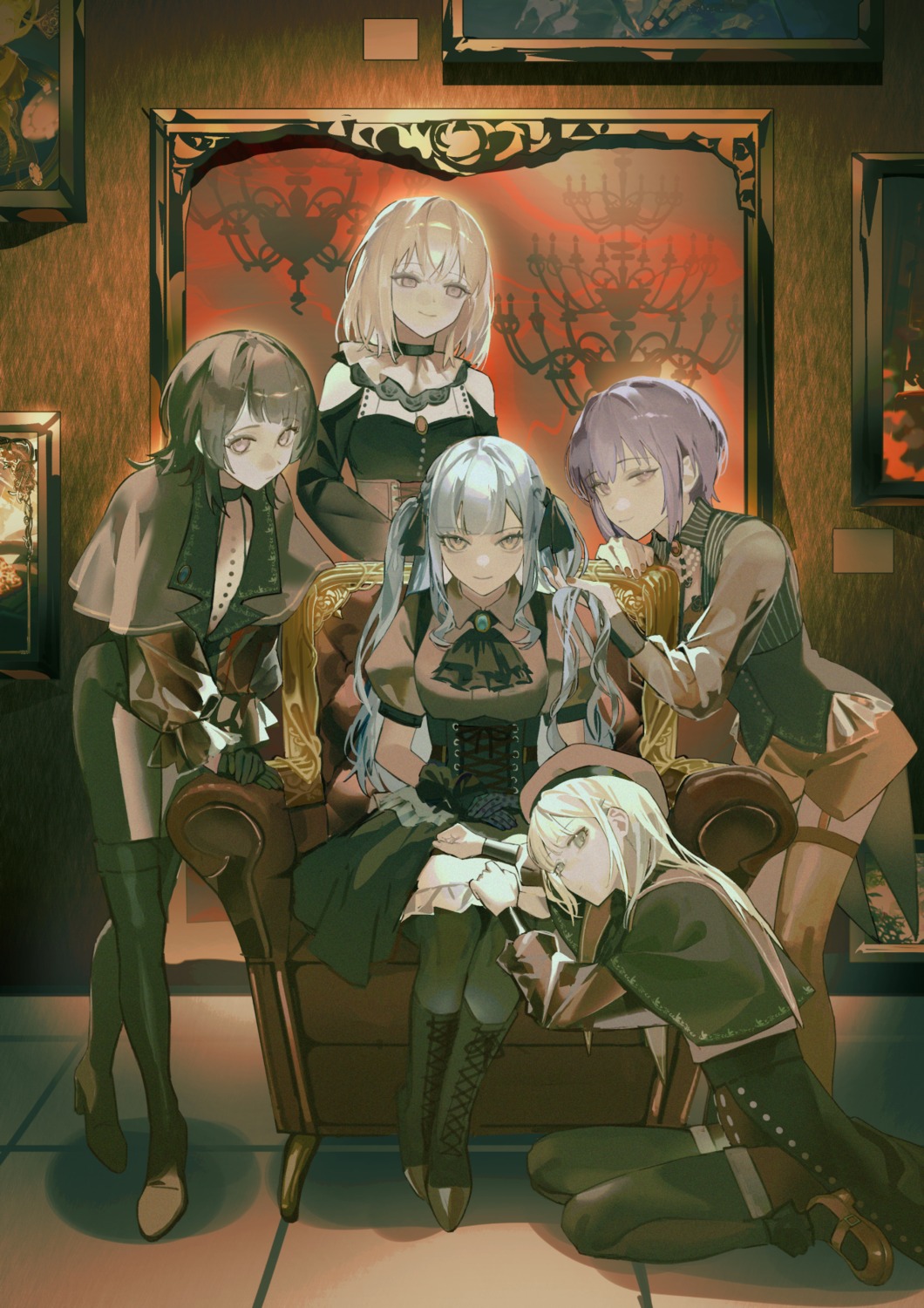 bang_dream!, bang_dream!_ave_mujica, corset, heels, kouhiipan, misumi_uika, pantyhose, see_through