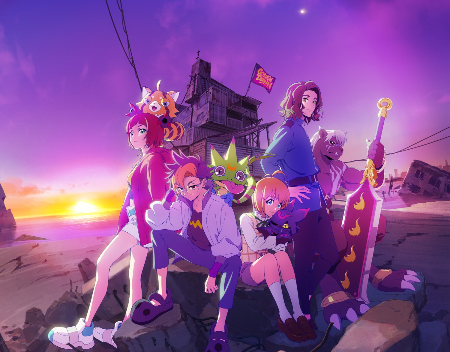 animal_ears, digimon, digimon_beatbreak, kuonji_makoto, megane, sakuya_reina, sawashiro_kyou, seifuku, sword, tagme, tattoo, tenma_tomorou, uniform