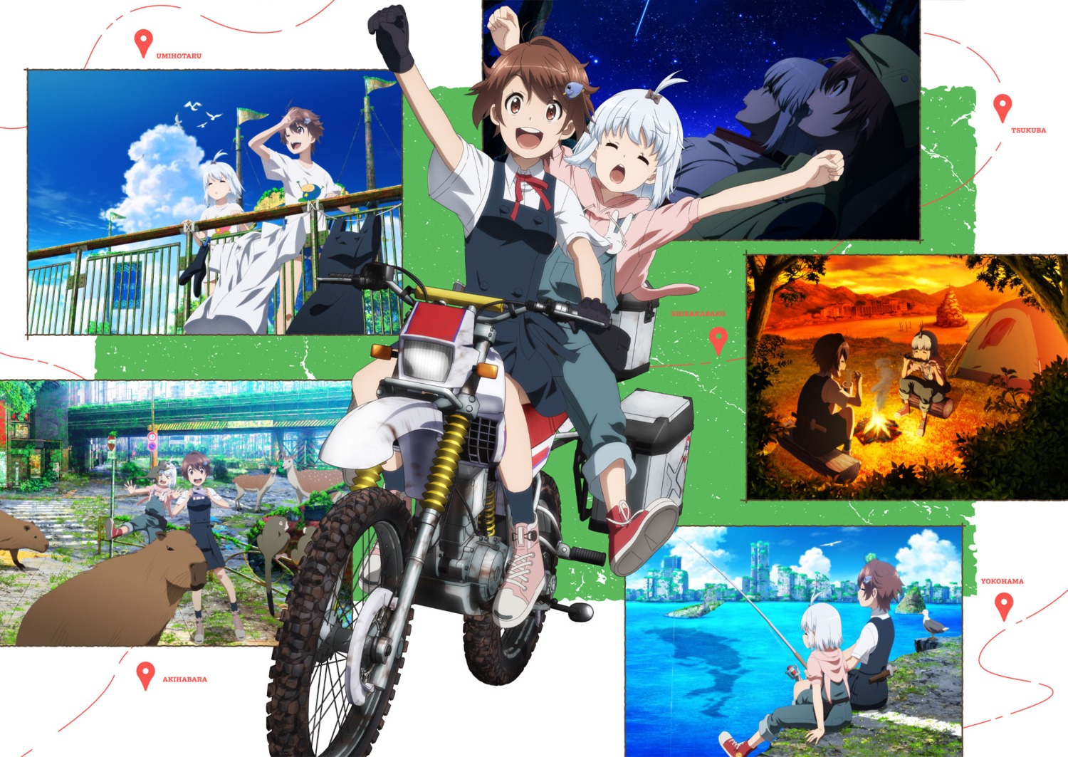 airi_(shuumatsu_touring), overalls, seifuku, shuumatsu_touring, tagme, youko_(shuumatsu_touring)