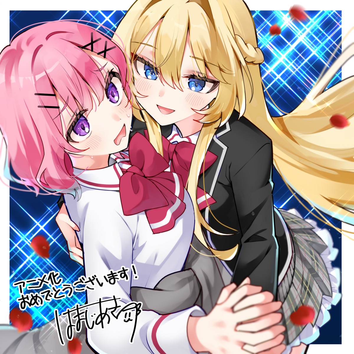 amaori_renako, hamaji_aki, ouduka_mai, seifuku, sweater, watashi_ga_koibito_ni_nareru_wake_nai_jan_muri_muri!_(※muri_ja_nakatta!?), yuri