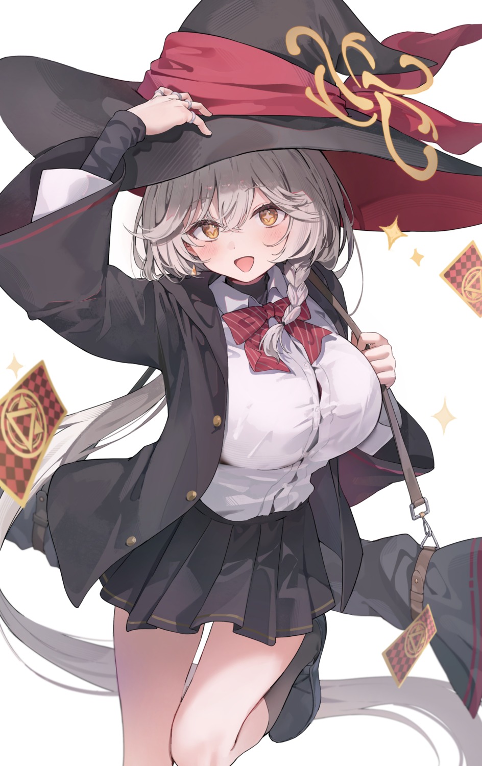 blue_archive, halo, huwari, seifuku, shirao_eri, witch