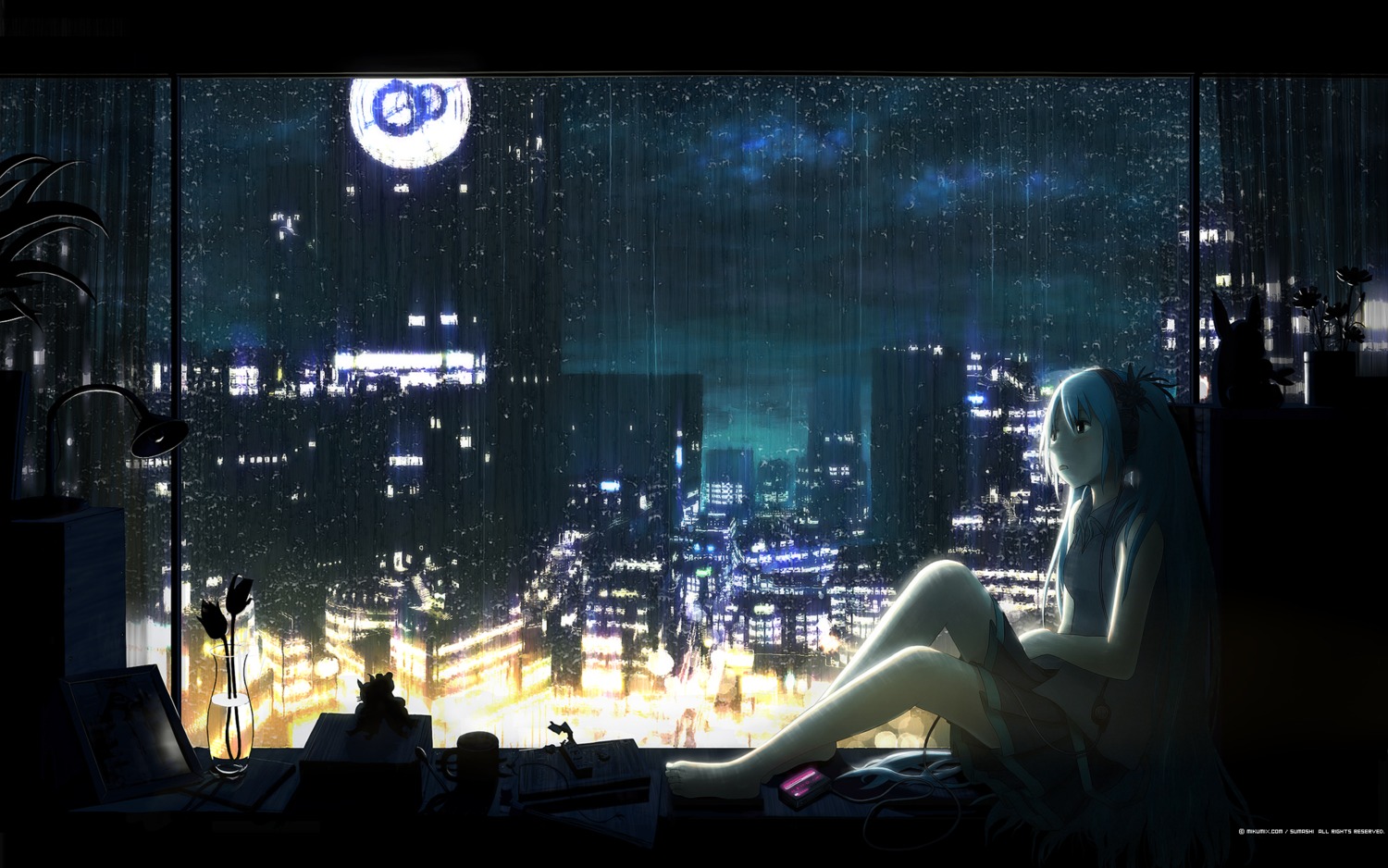 hatsune_miku, sumashi, vocaloid, wallpaper