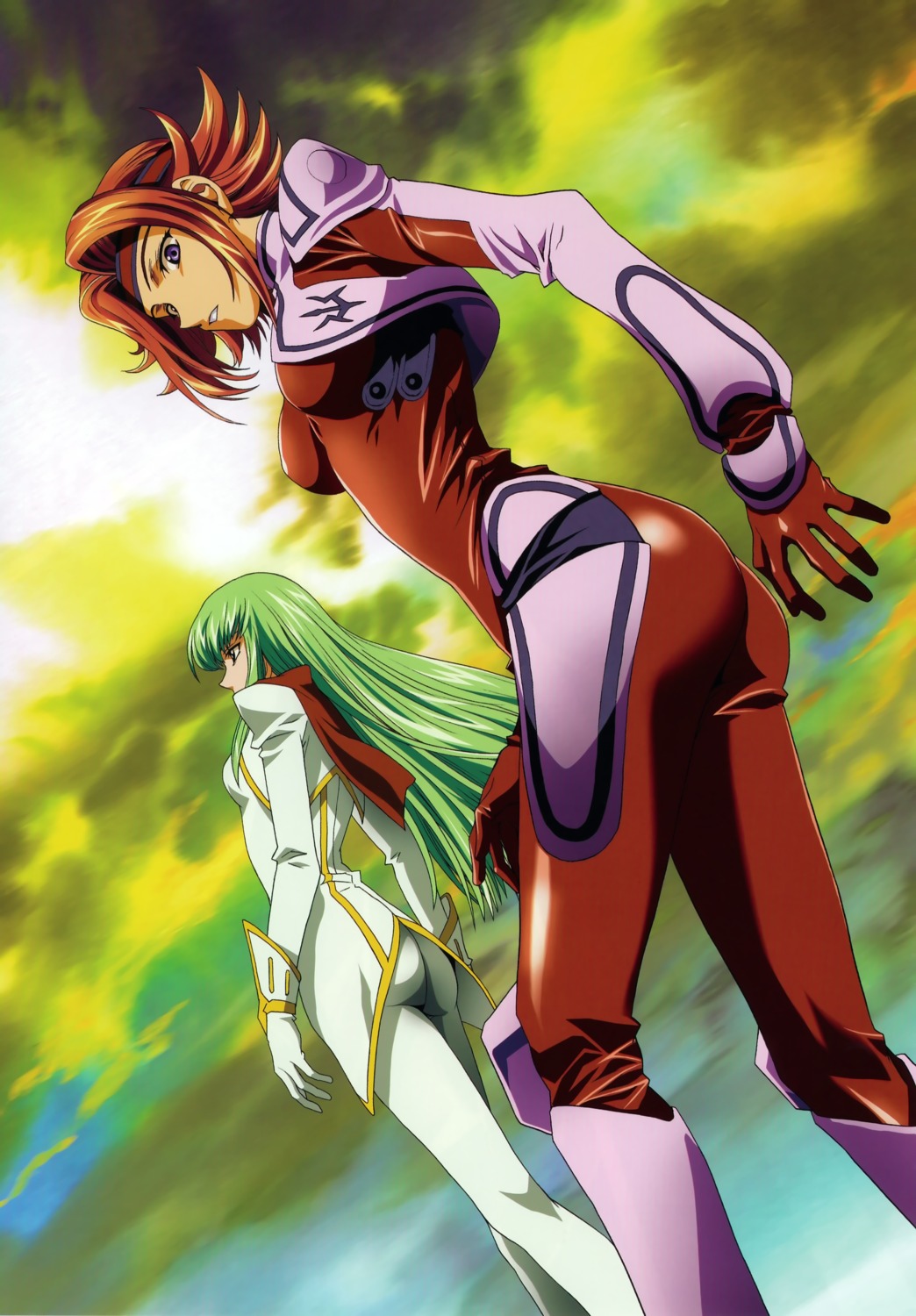 ass, bodysuit, c.c., code_geass, kallen_stadtfeld, kawarajima_koh, scanning_artifacts, screening