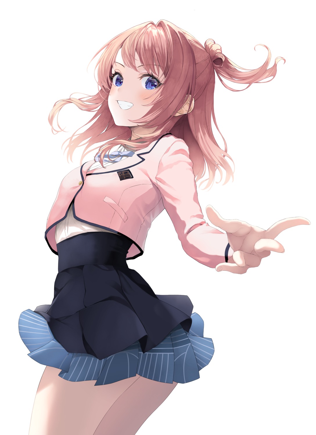 gakuen_idolm@ster, hanami_saki, inuzumi_masaki, seifuku, skirt_lift, the_idolm@ster