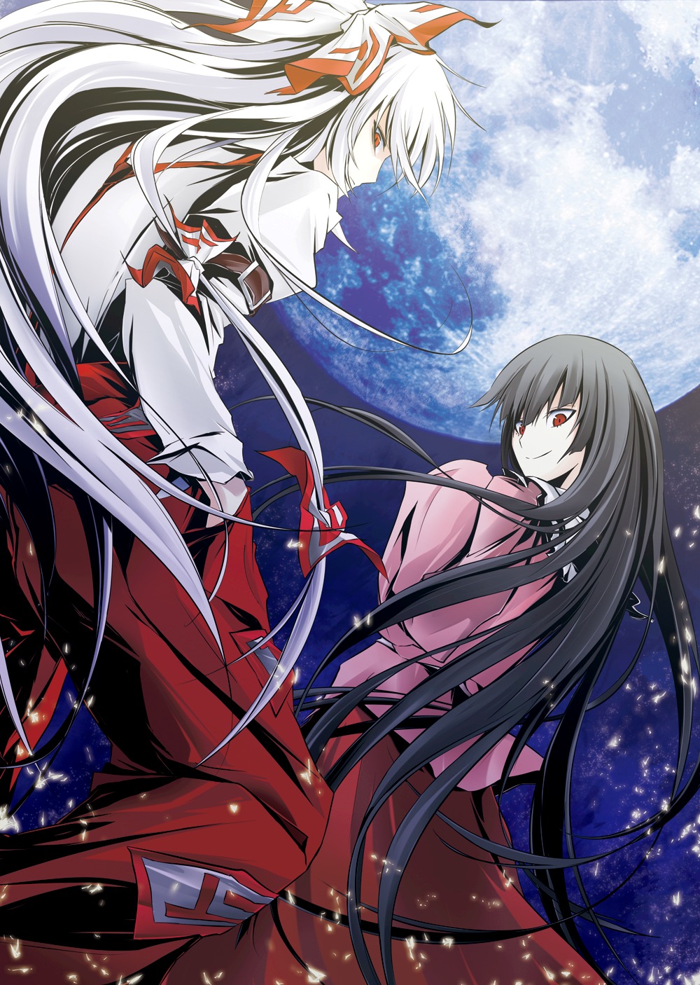 fujiwara_no_mokou, houraisan_kaguya, pkk, touhou