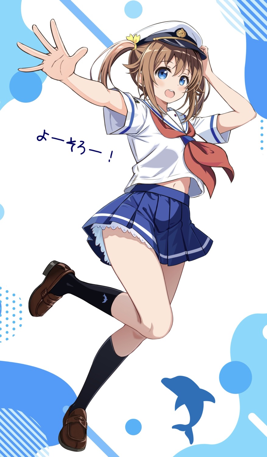 high_school_fleet, misaki_akeno, seifuku, skirt_lift, zaofeng
