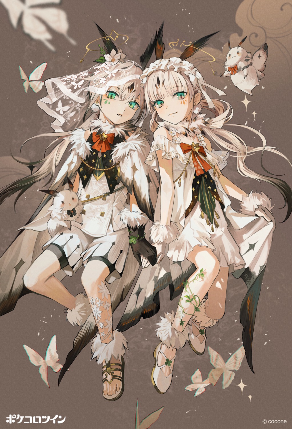 bike_shorts, horns, ozaki_domino, pokecolo_twin, skirt_lift, tattoo