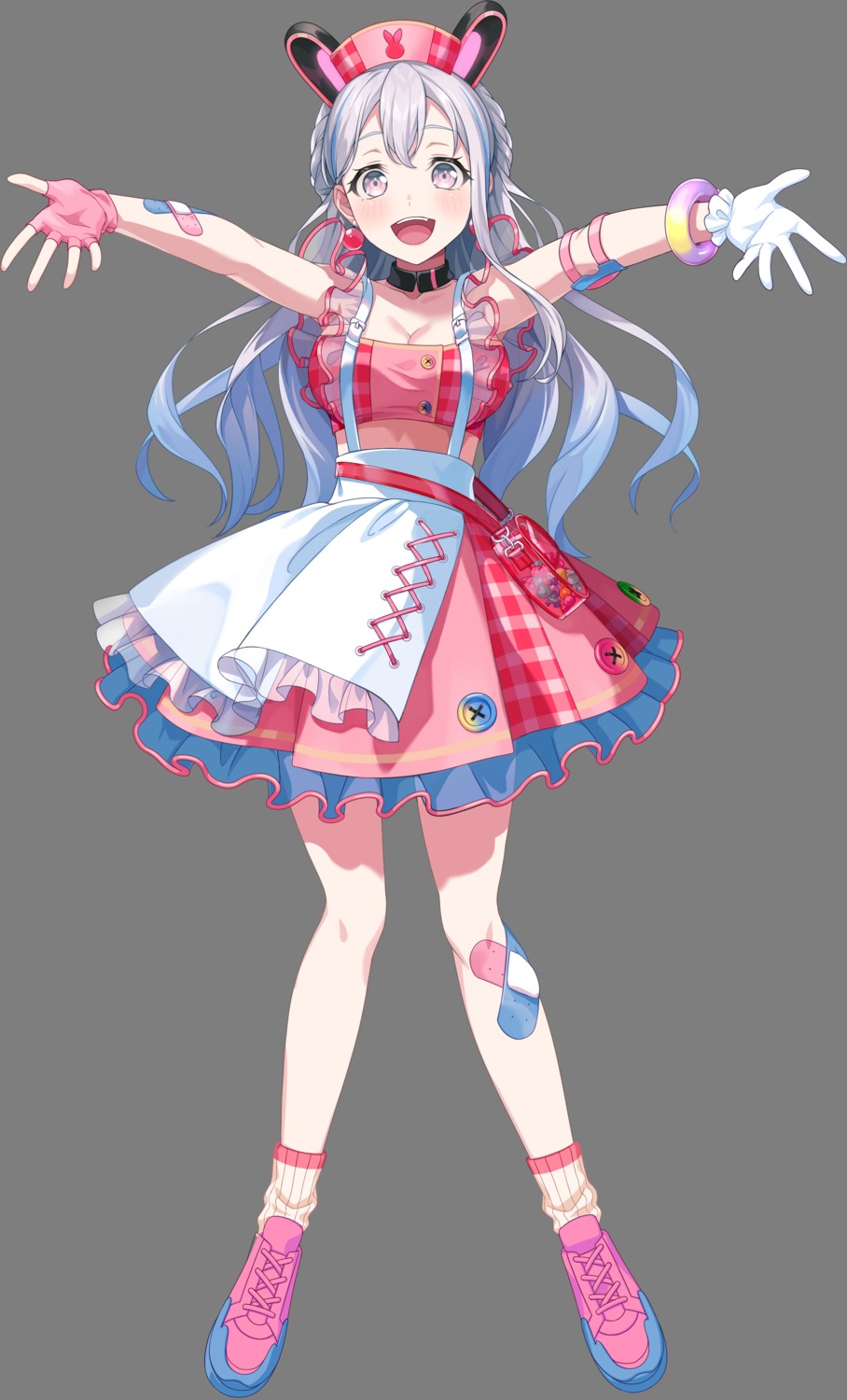 animal_ears, bandaid, bang_dream!, bang_dream!_mugendai_mewtype, bunny_ears, miyanaga_nonoka, no_bra, nurse