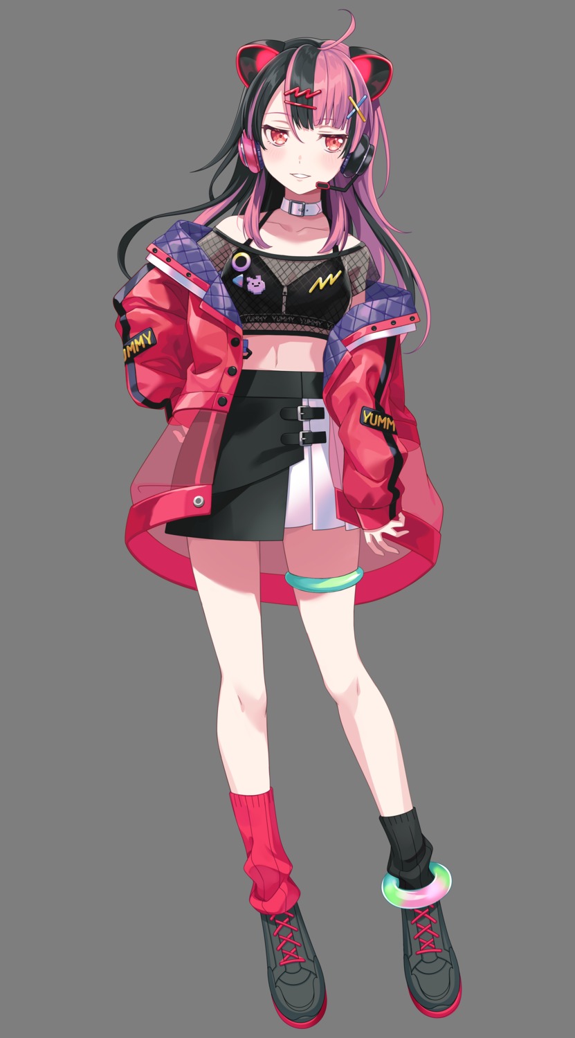 animal_ears, bang_dream!, bang_dream!_mugendai_mewtype, fishnets, garter, headphones, see_through, sengoku_yuno