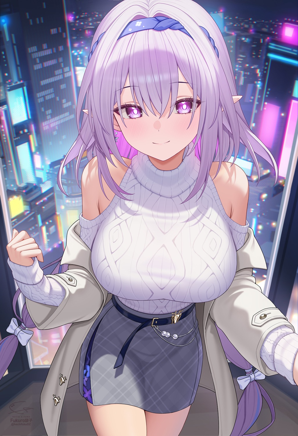 castorice, fukuro_ko_(greentea), honkai:_star_rail, pointy_ears, sweater
