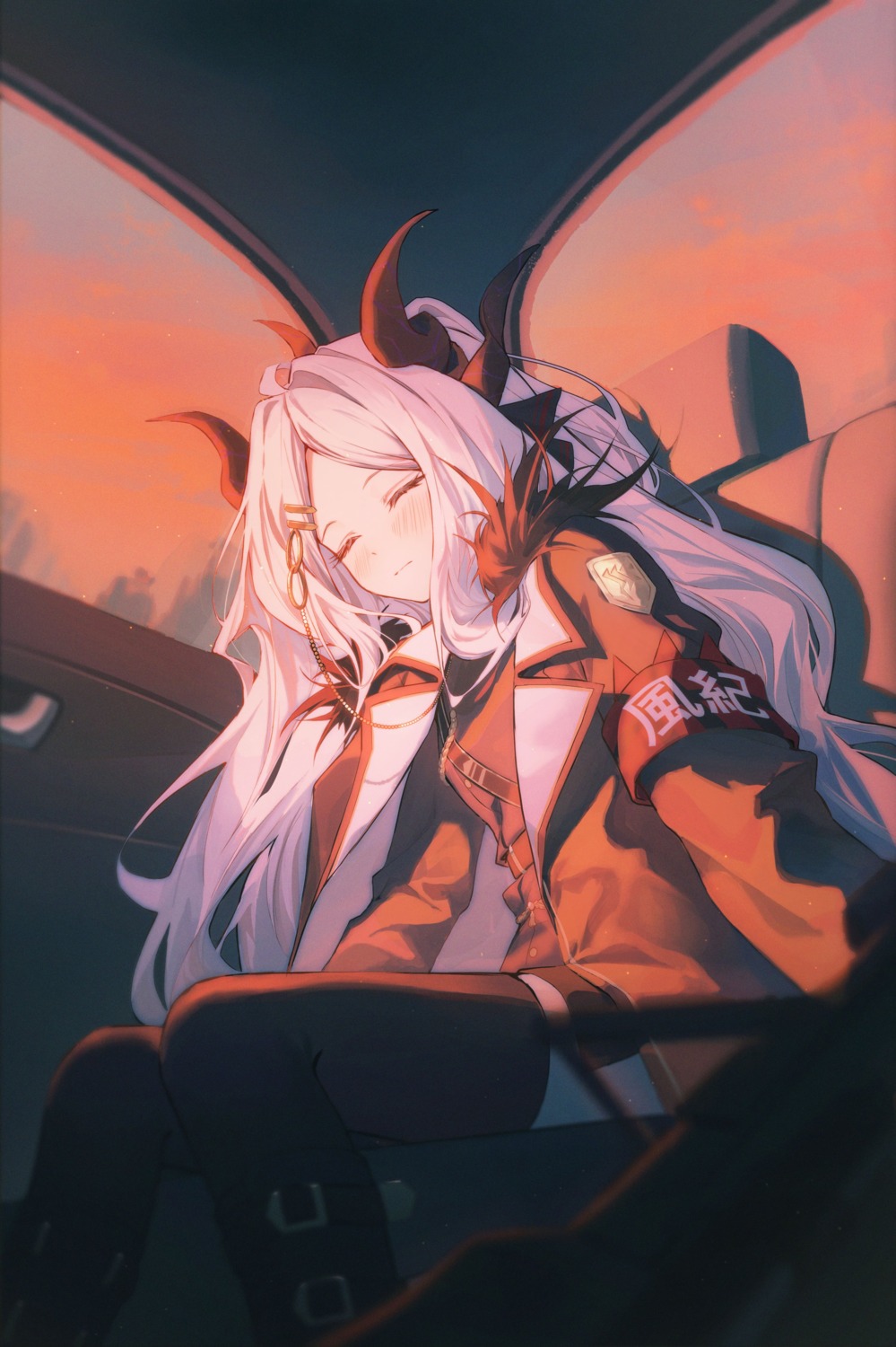 blue_archive, horns, retsu_(retsu_3), sorasaki_hina, thighhighs, uniform