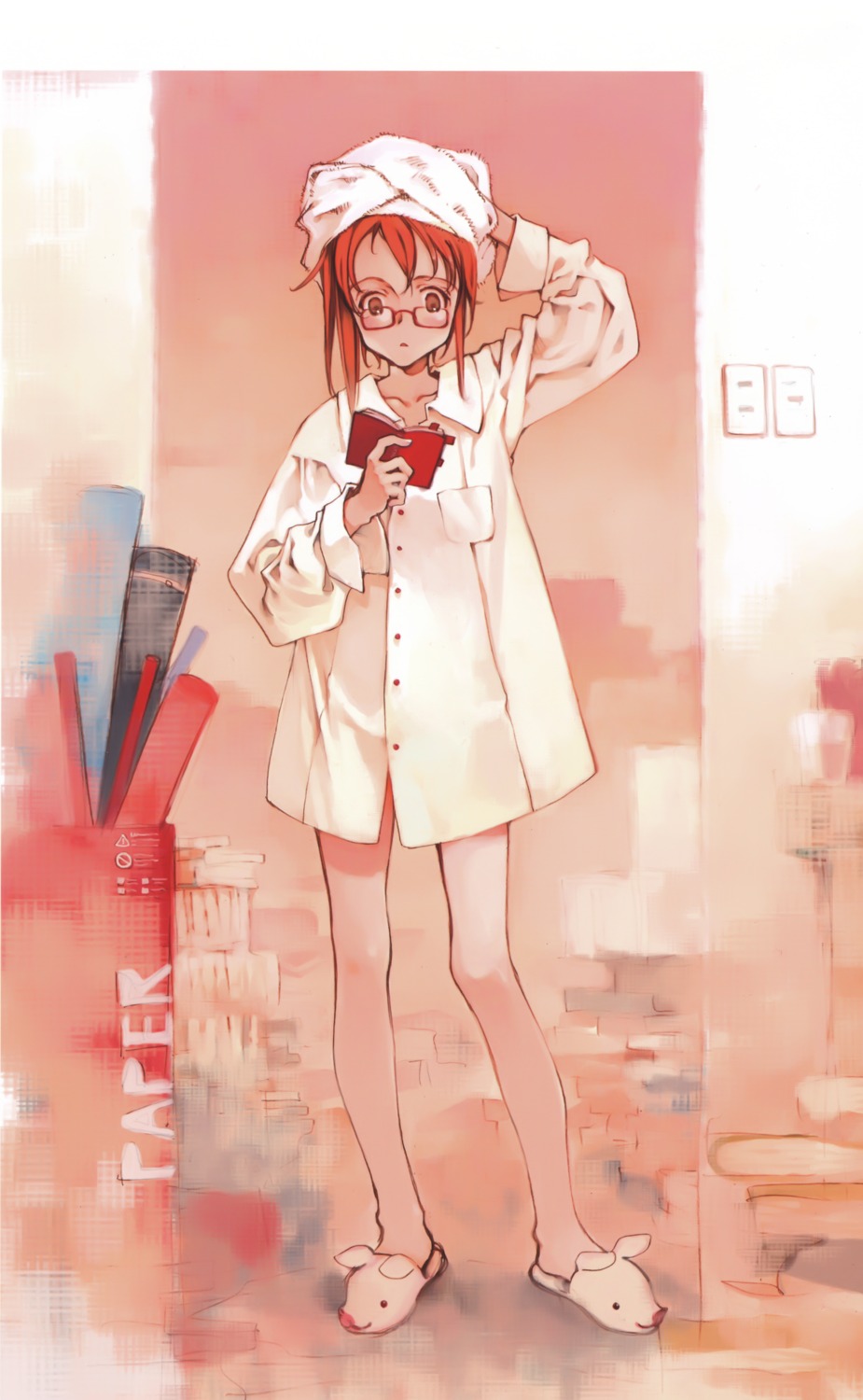 bottomless, littlewitch, megane, oyari_ashito, pajama, towel