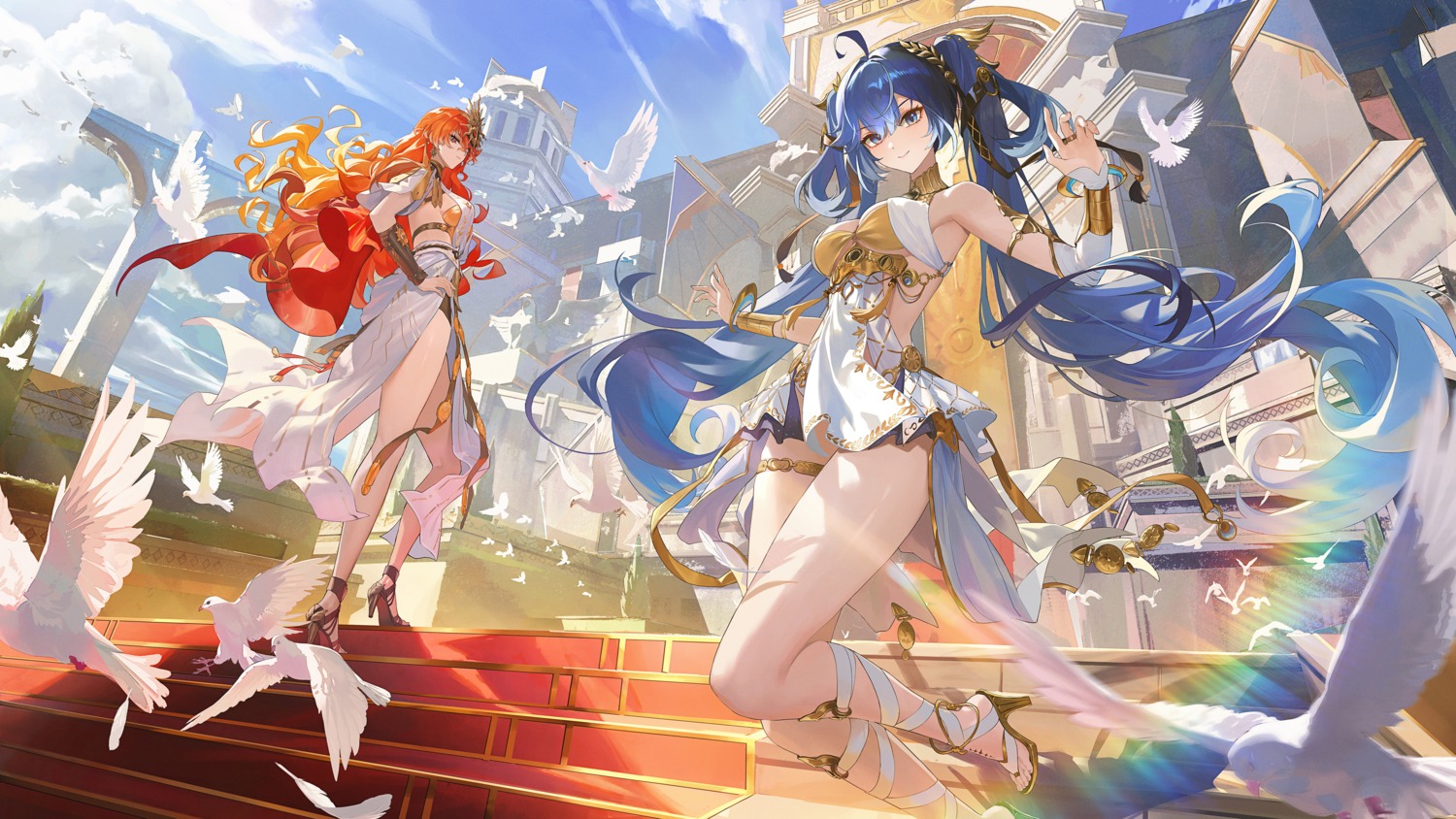 augusta, garter, heels, iuno, no_bra, skirt_lift, tattoo, ttk_(kirinottk), wuthering_waves