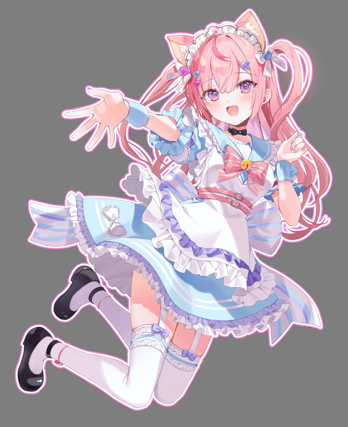 animal_ears, indie_virtual_youtuber, nekomimi, sakuna_games, sakunaverse, skirt_lift, stockings, tagme