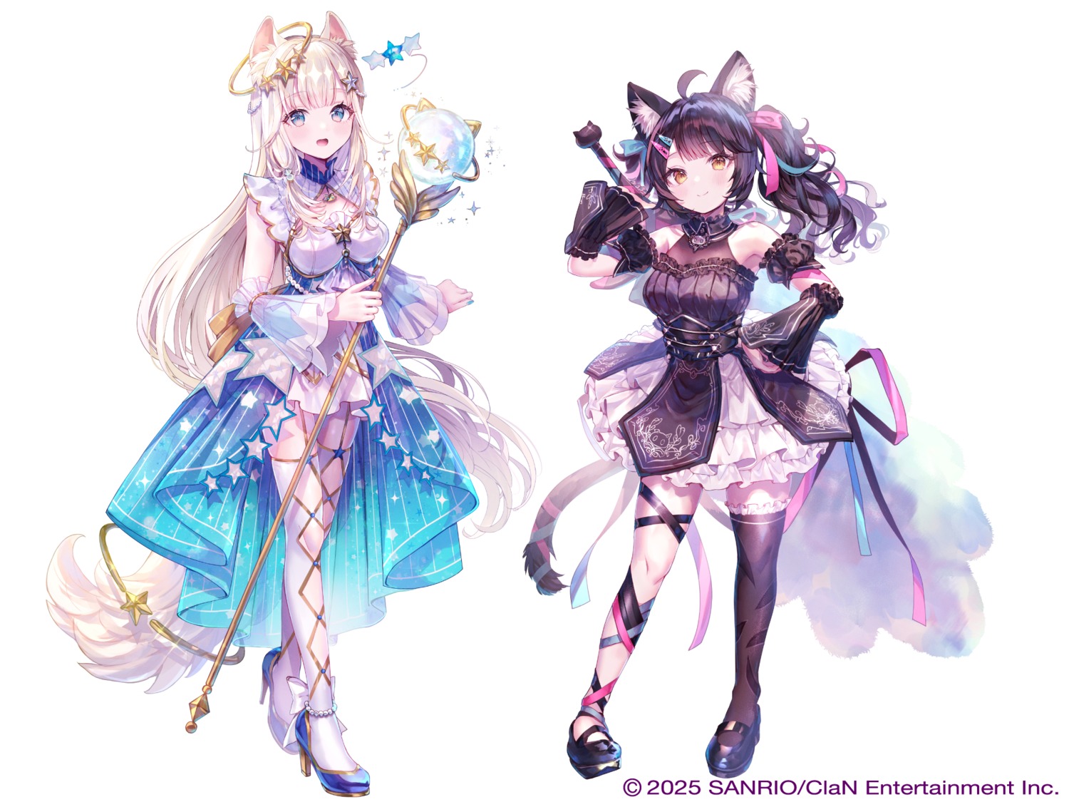 animal_ears, garter, halo, heels, nekomimi, no_bra, nyamalbelle_perle, nyamashuva_lutz