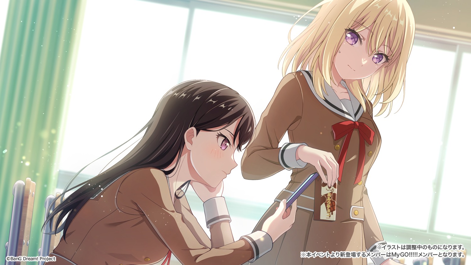 bang_dream!, bang_dream!_ave_mujica, bang_dream!_it's_mygo!!!!!, game_cg, misumi_uika, seifuku, shiina_taki, tagme