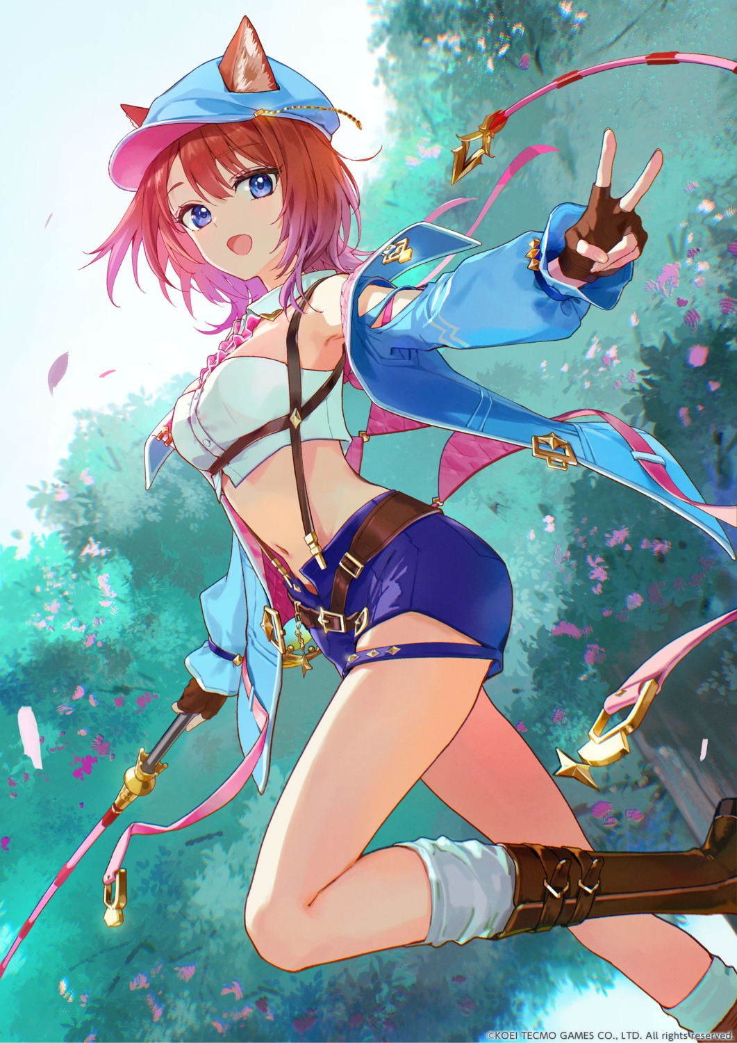 animal_ears, atelier, atelier_resleriana, garter, inumimi, koei_tecmo, no_bra, rias_eidreise, tiv, weapon
