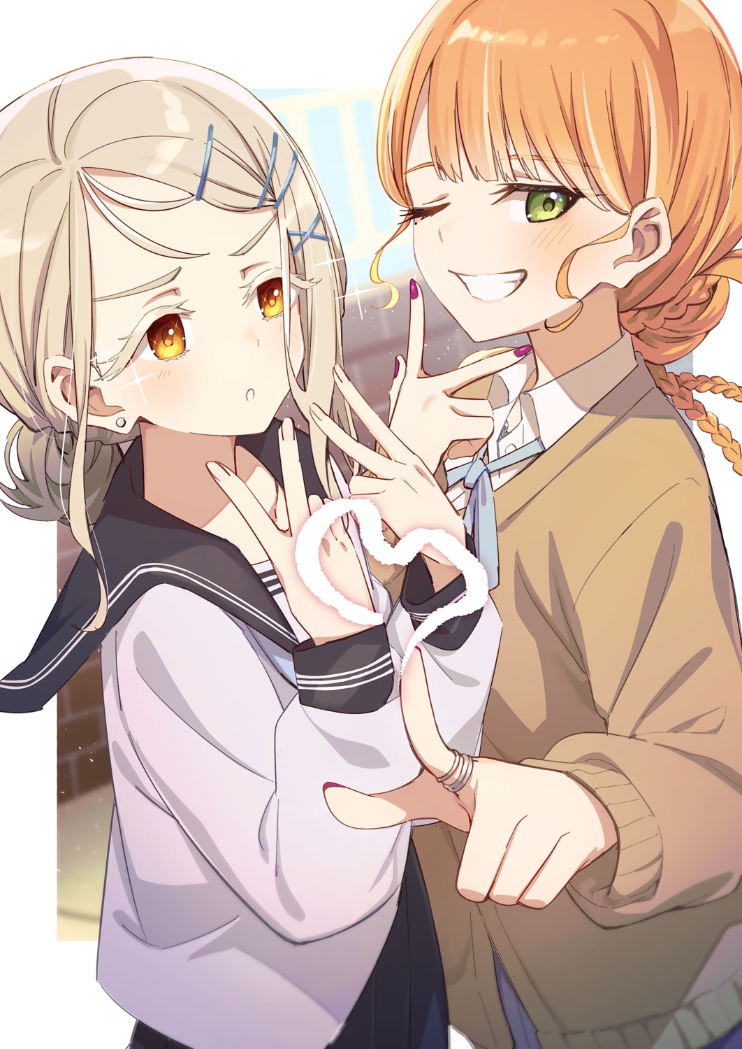 gakuen_idolm@ster, seifuku, shinosawa_hiro, shiun_sumika, sweater, tamago_sando, the_idolm@ster