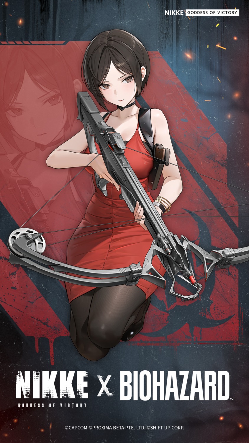 ada_wong, dress, goddess_of_victory:_nikke, heels, resident_evil, tagme, weapon