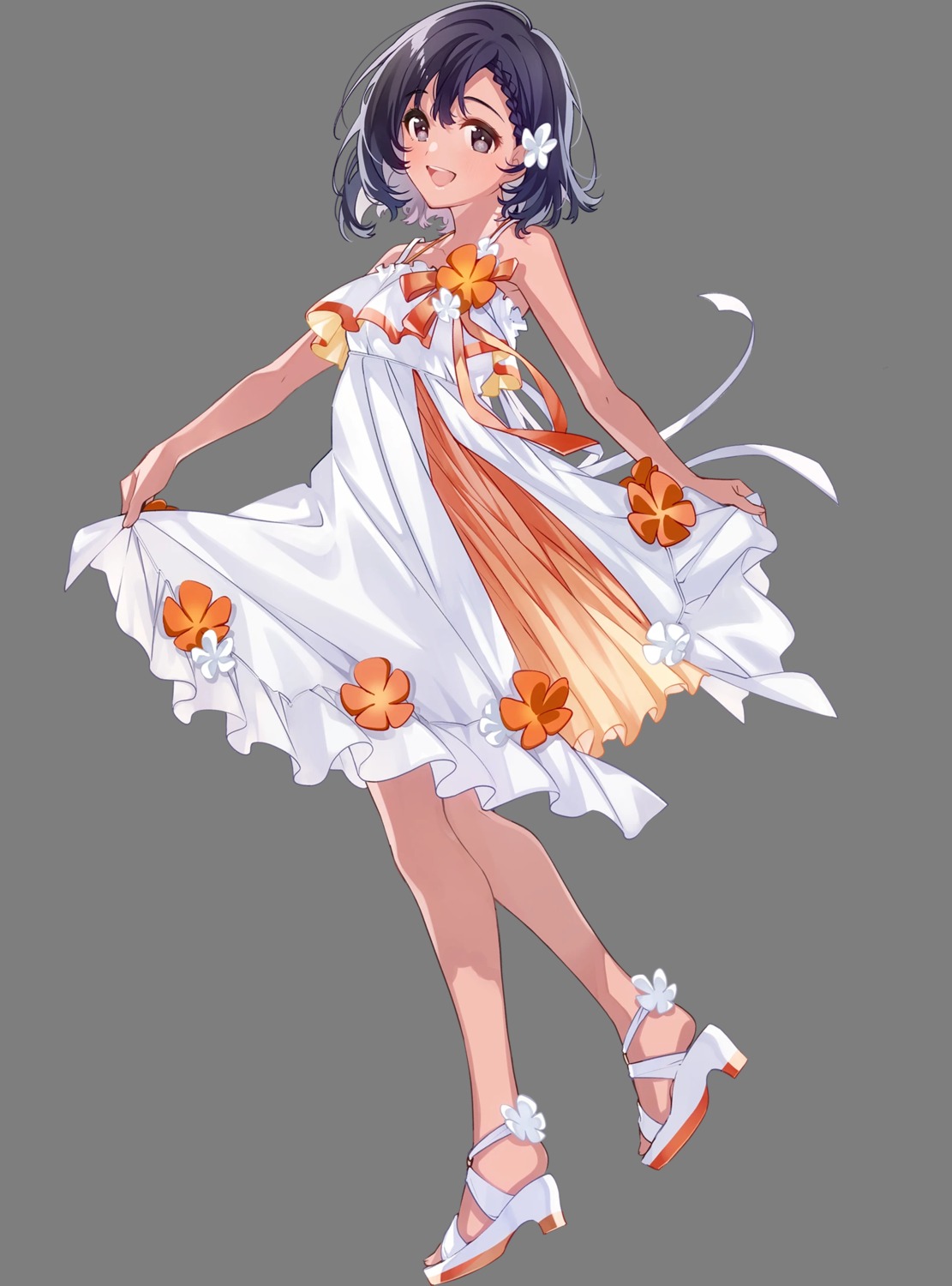 dress, heels, skirt_lift, summer_dress, takagi_rin, transparent_webp, u35, utahime_dream