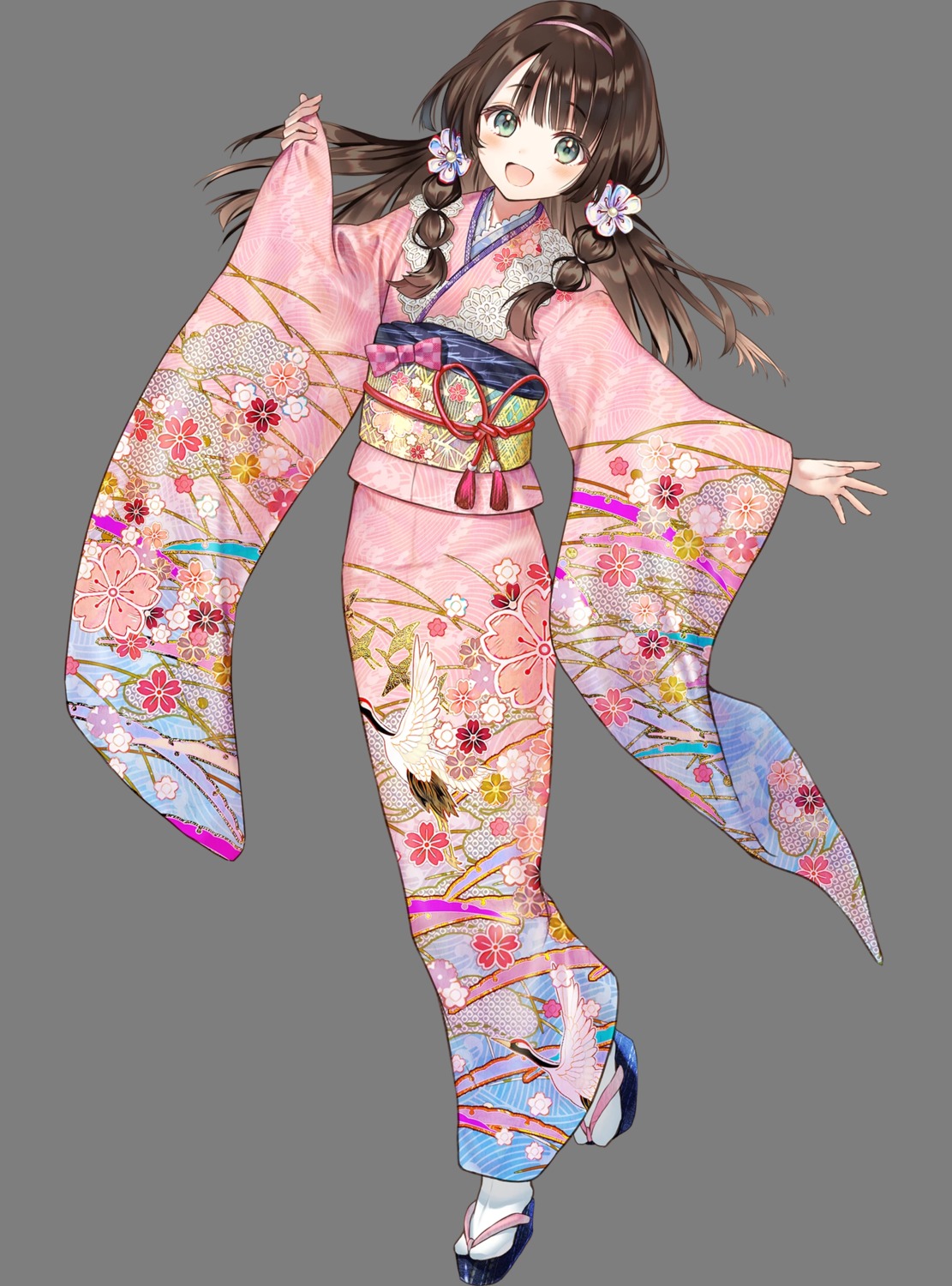 hanekoto, kimono, ougi_tsumugi, transparent_webp, utahime_dream