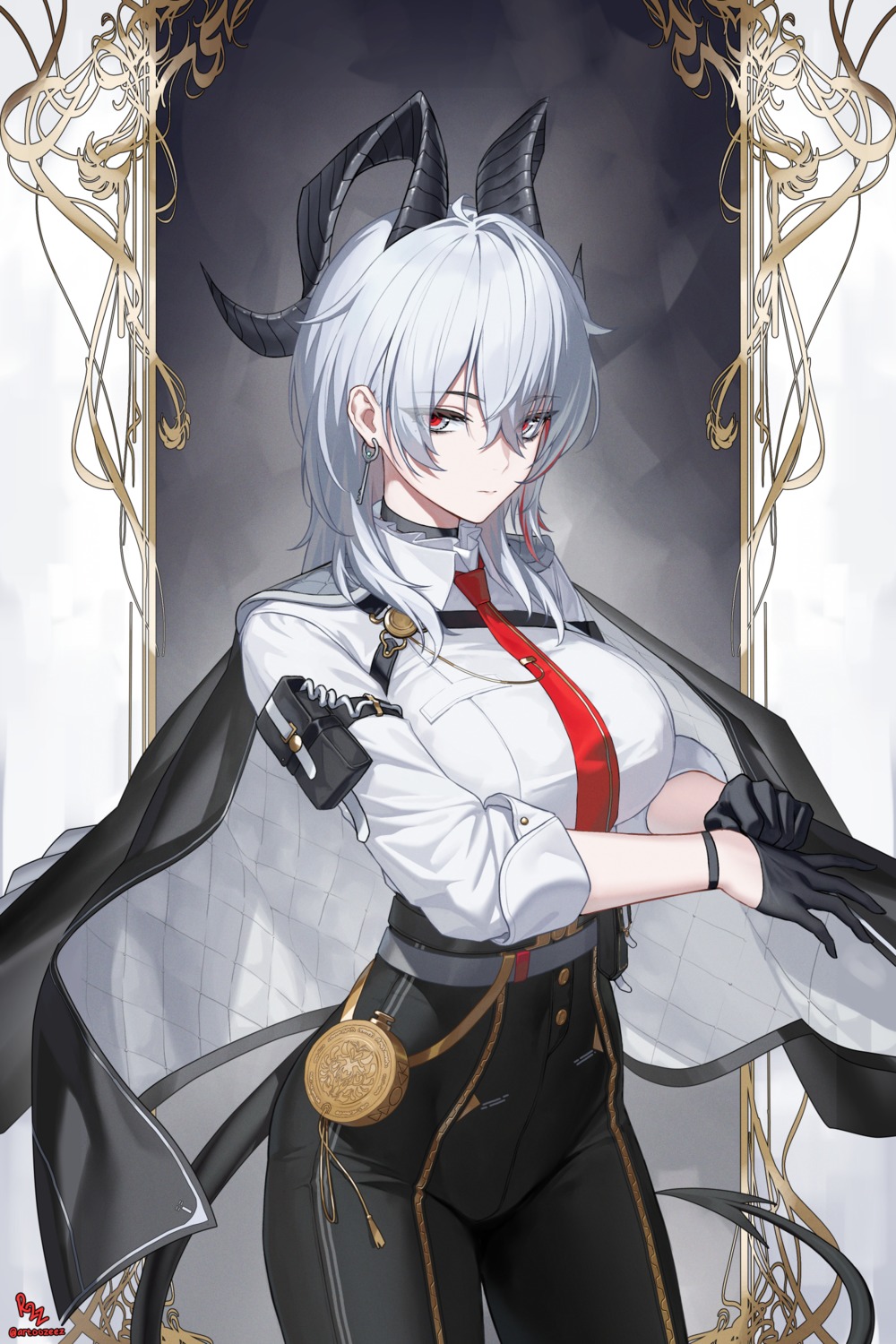 dhokidoki, dress_shirt, horns, tail, wuthering_waves, zani
