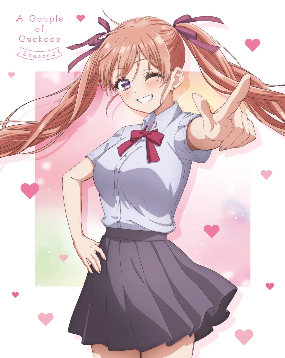 amano_erika, disc_cover, kakkou_no_iinazuke, kon_kyouko, seifuku, skirt_lift