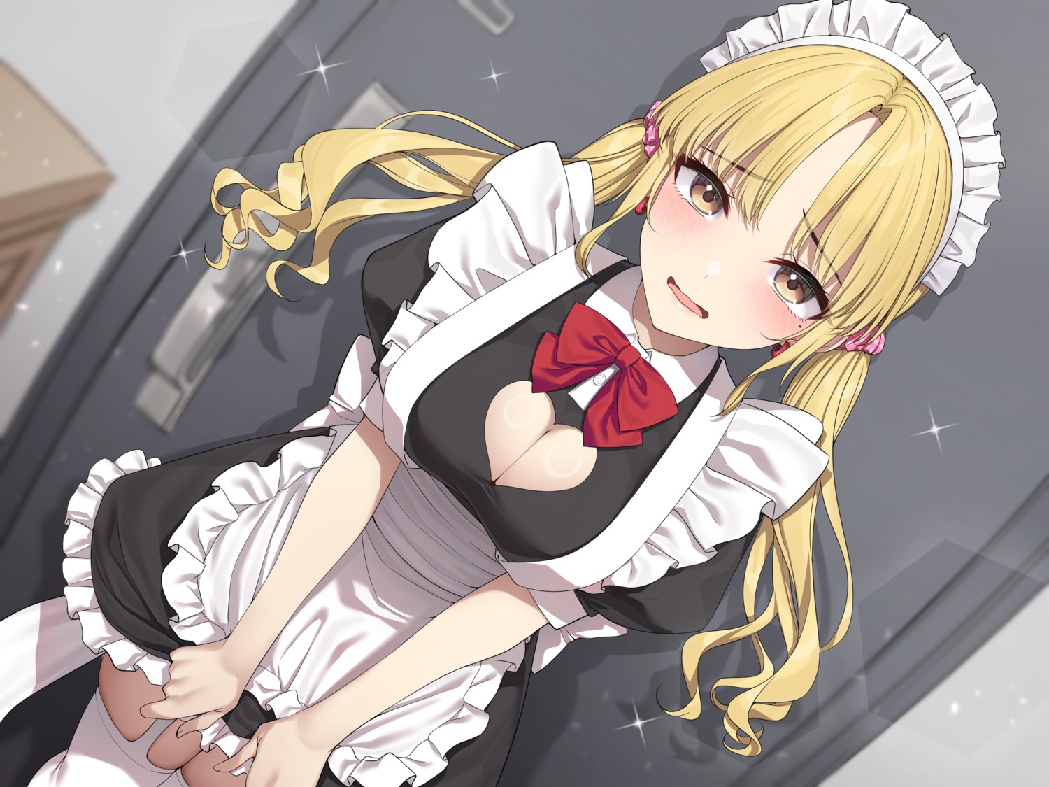 cleavage, go-1, maid, see_you., stockings, thighhighs