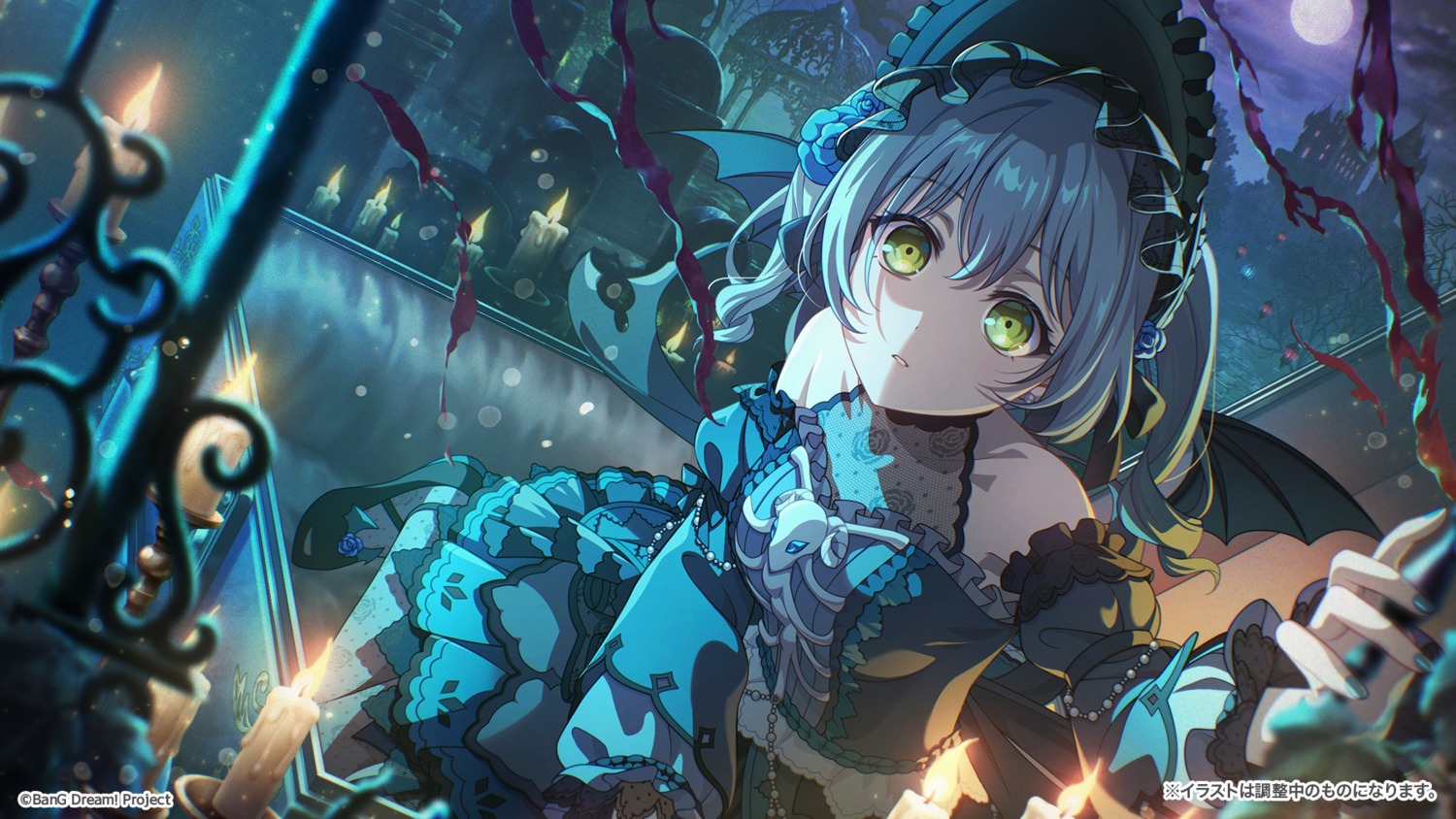 asahi_rokka, bang_dream!, dress, game_cg, gothic_lolita, lolita_fashion, no_bra, see_through, tagme, wings