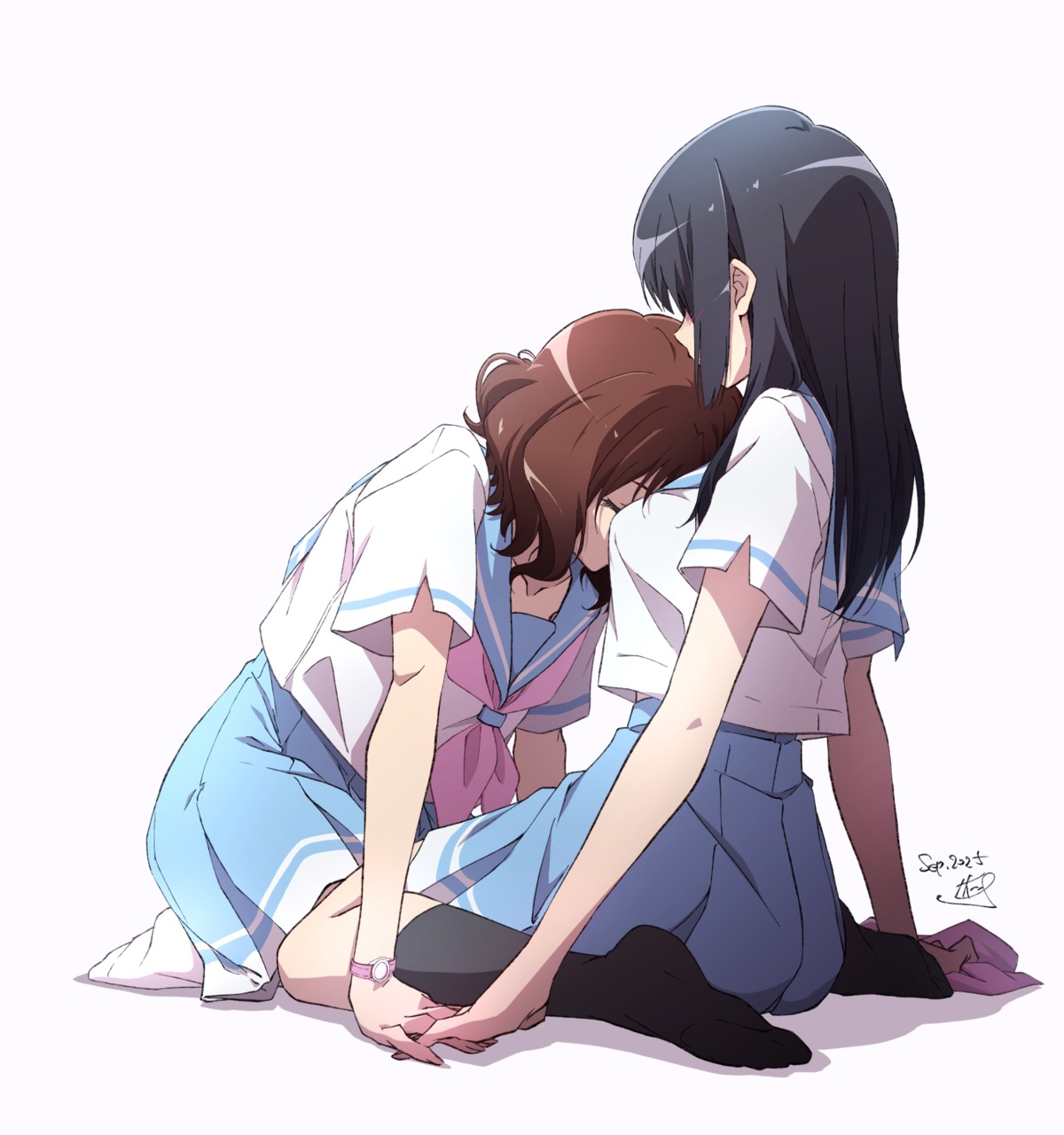 hibike!_euphonium, kousaka_reina, nii_manabu, oumae_kumiko, seifuku, yuri