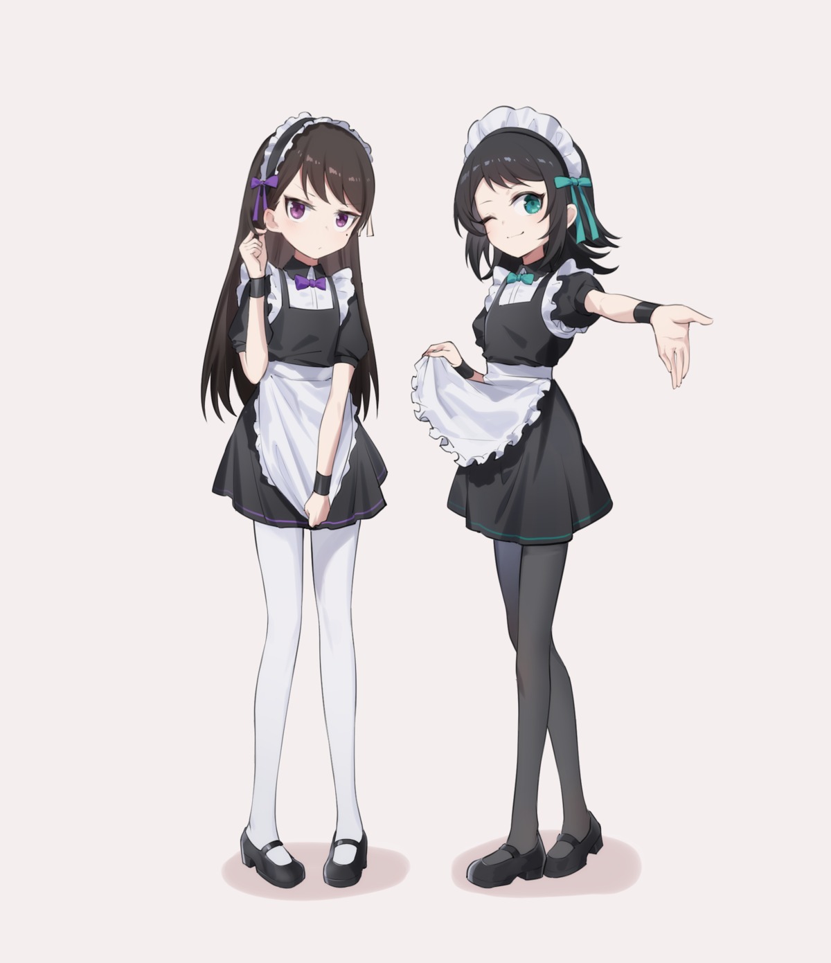 bang_dream!, bang_dream!_ave_mujica, bang_dream!_it's_mygo!!!!!, maid, pantyhose, shiina_taki, skirt_lift, yahata_umiri