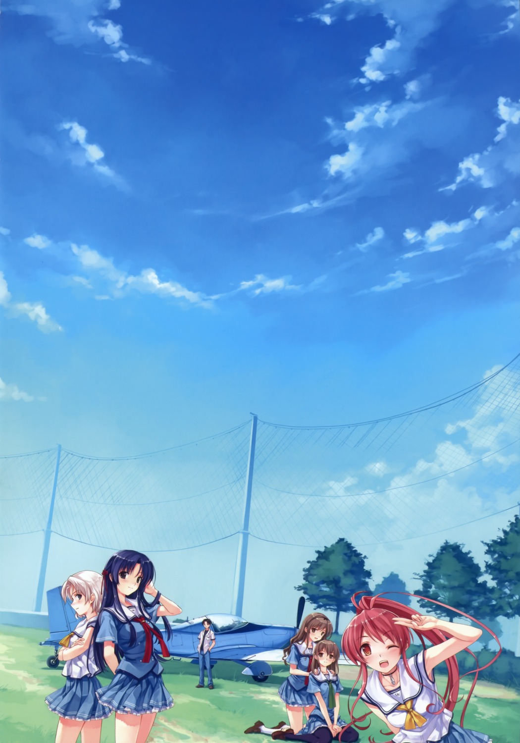 abhar, hanami_mar'ya, koga_sayoko, misaki_kurehito, miyamae_tomoka, nakano_hinata, seifuku, suiheisen_made_nan_mile?